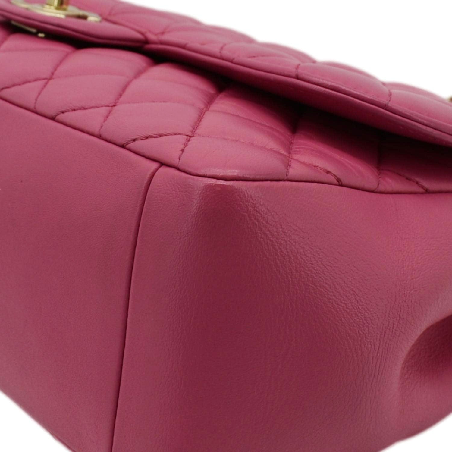 CHANEL Mademoiselle Chic Flap Medium Leather Shoulder Bag Pink