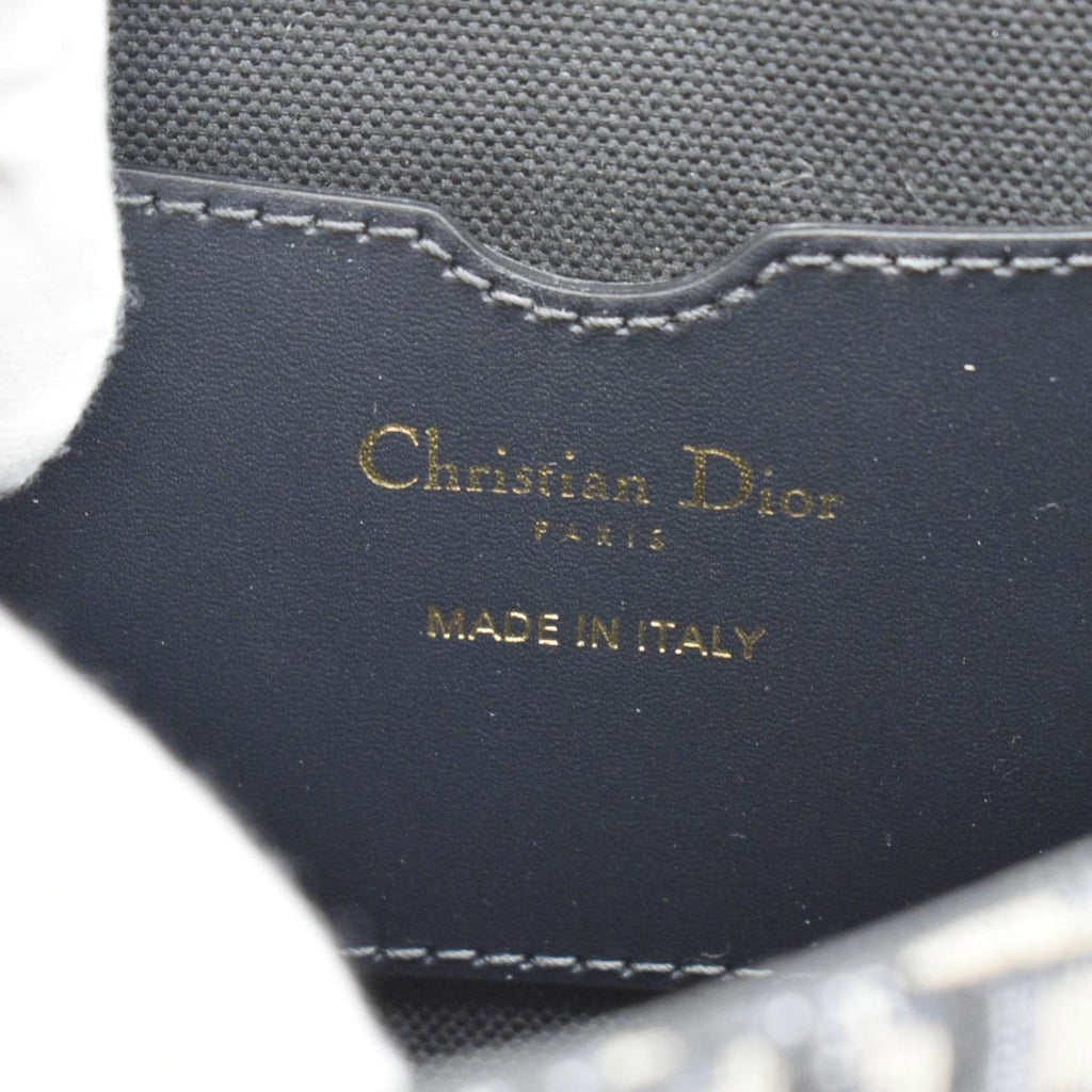 CHRISTIAN DIOR Bobby Medium Oblique Jacquard Canvas Crossbody Bag Navy Blue