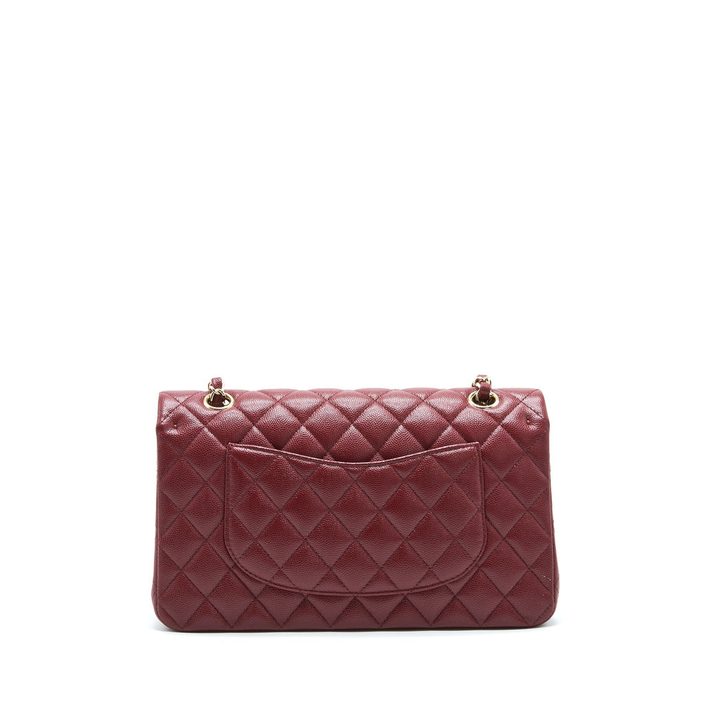 Chanel Medium Classic Double Flap Bag Caviar Dark Red L