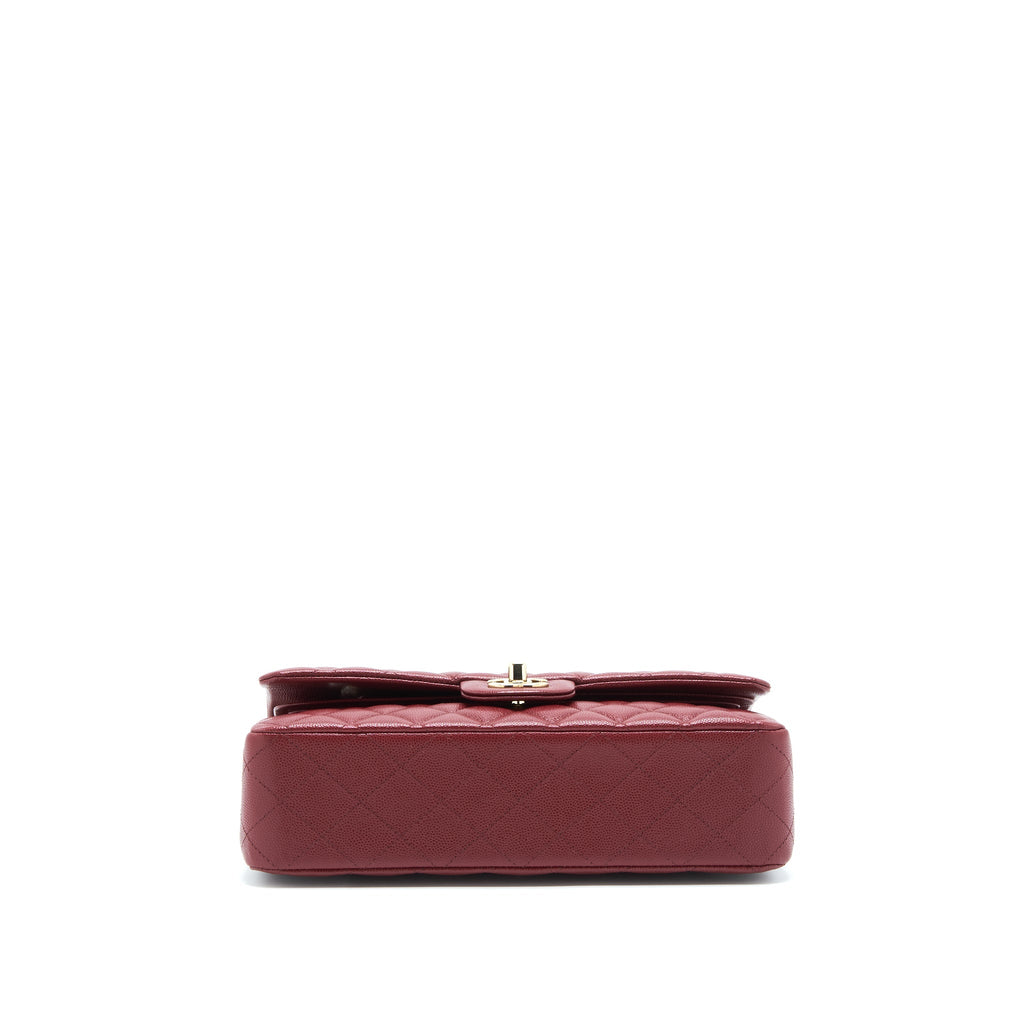 Chanel Medium Classic Double Flap Bag Caviar Dark Red L