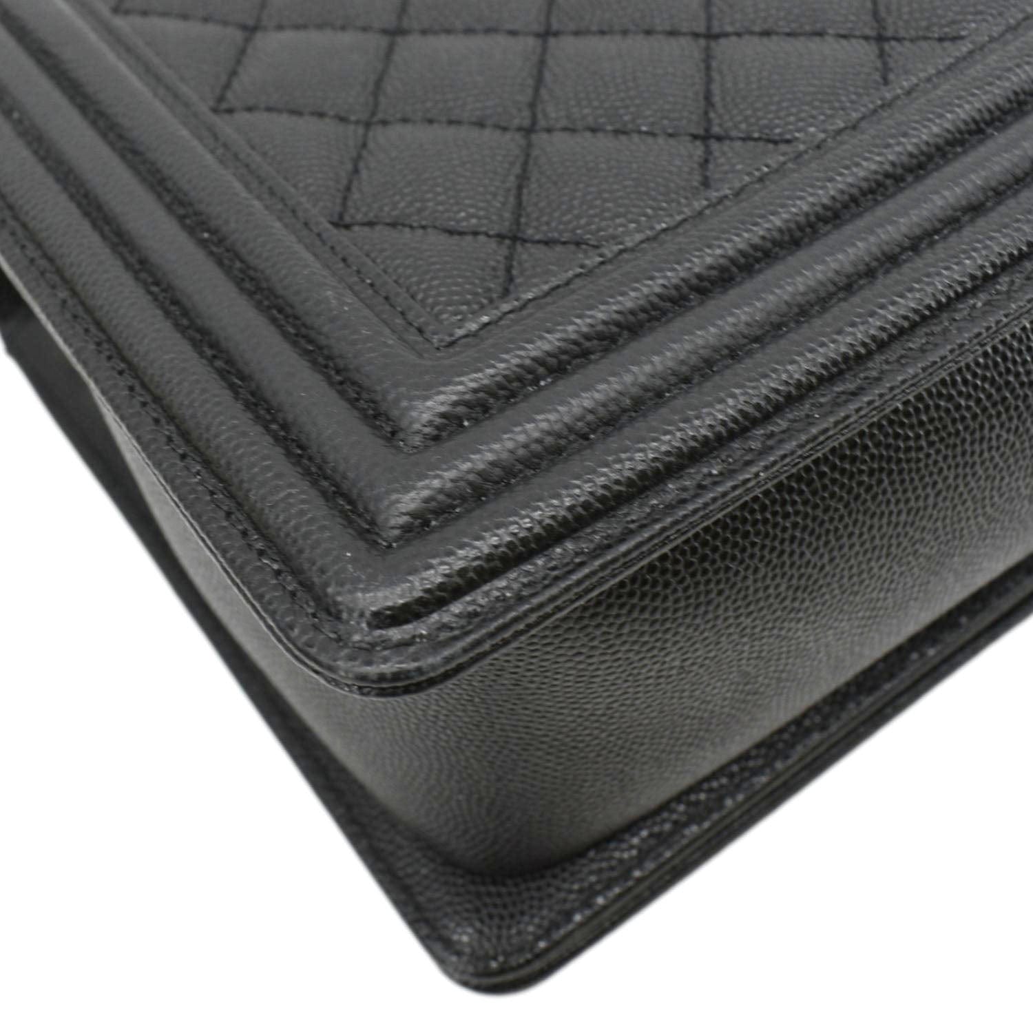 CHANEL Medium Boy Flap Caviar Quilted Leather Shoulder Bag Black