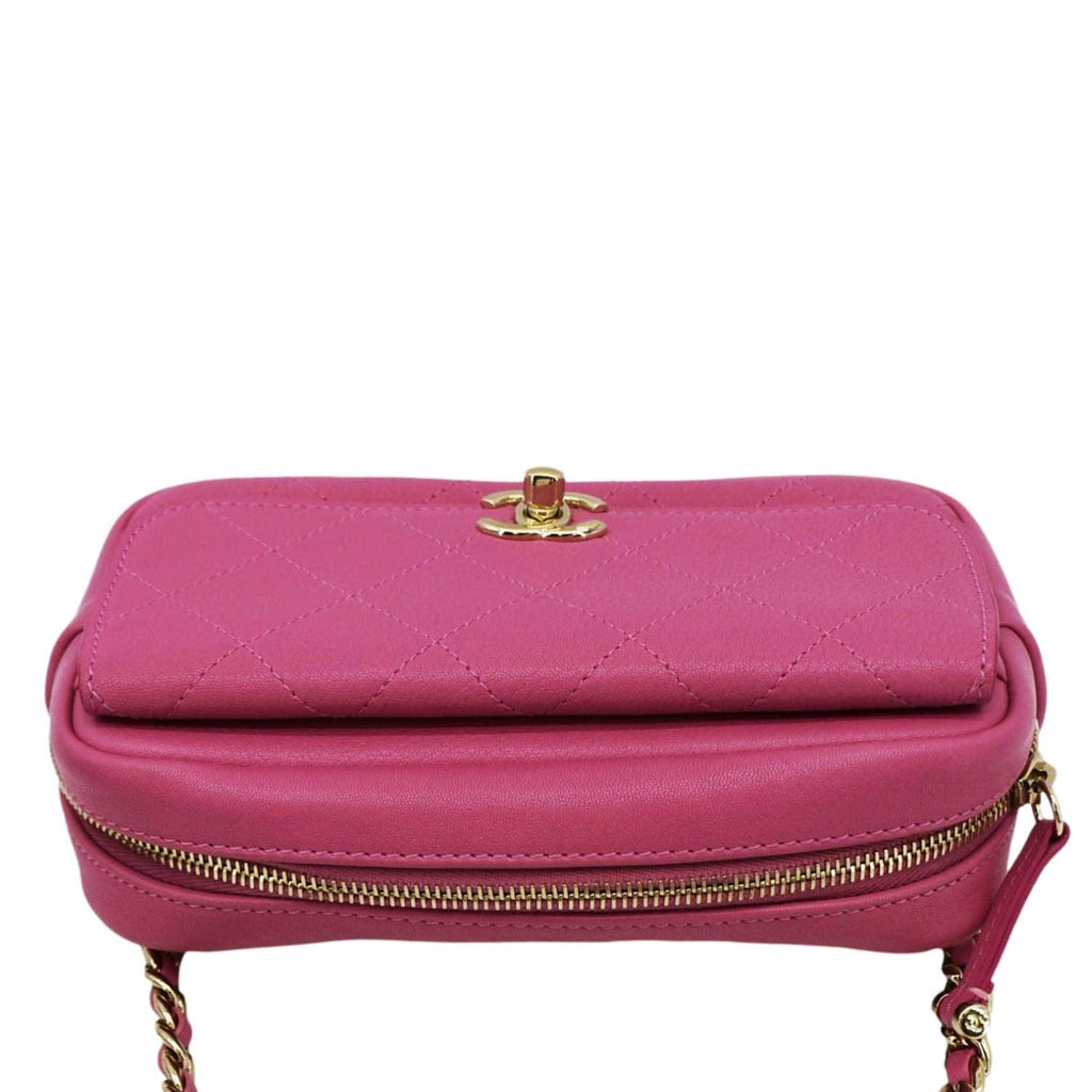CHANEL Casual Trip Leather Waist Bag Pink