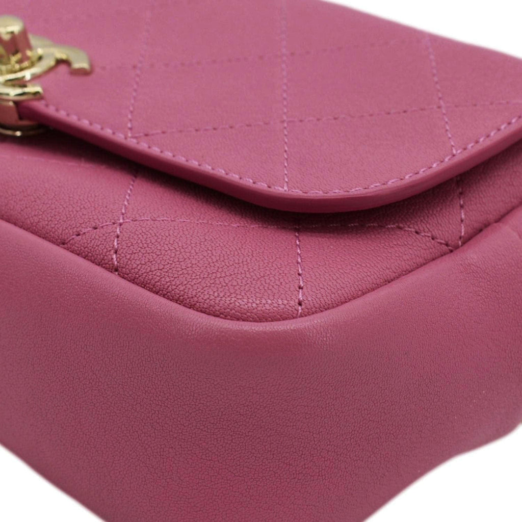CHANEL Casual Trip Leather Waist Bag Pink
