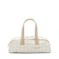 Chanel Vintage Travel Line Bowler Bag Canvas And Leather L