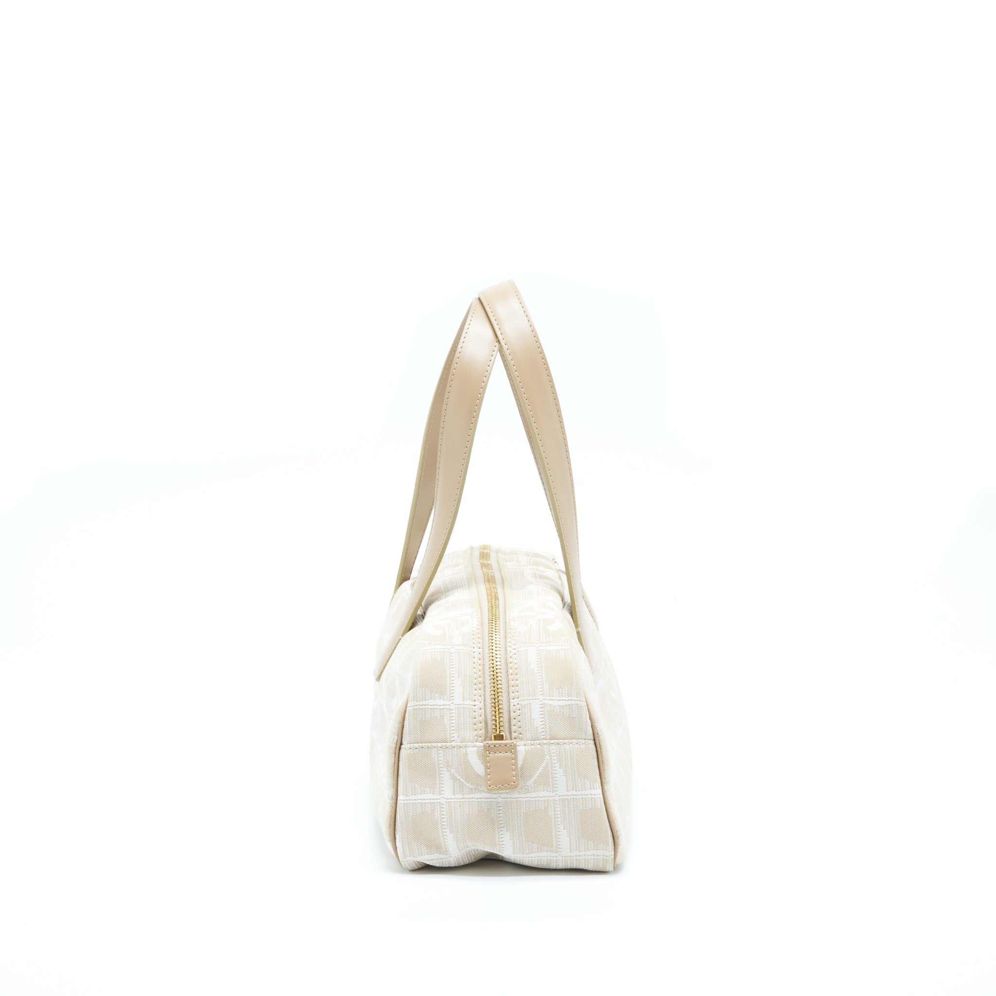 Chanel Vintage Travel Line Bowler Bag Canvas And Leather L