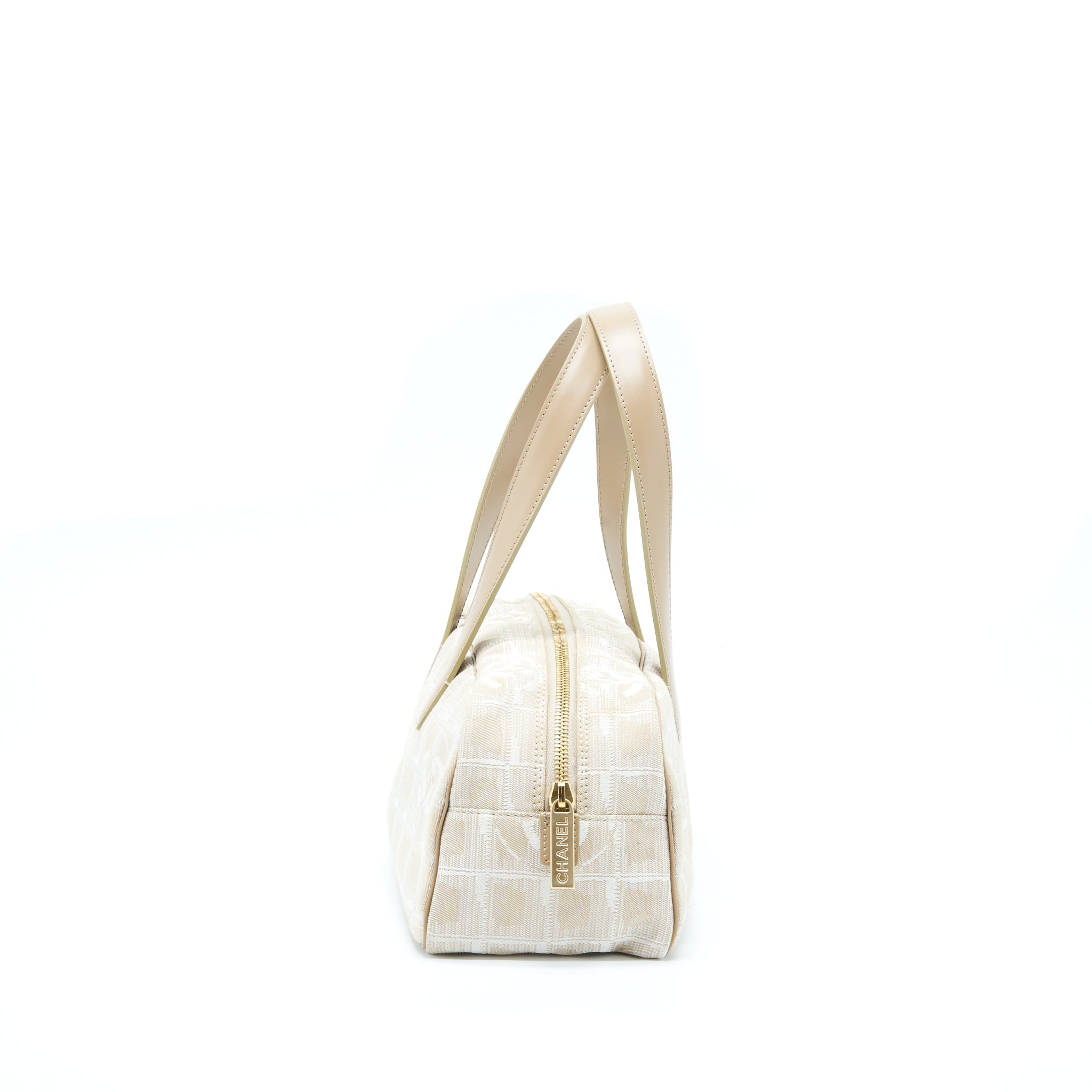 Chanel Vintage Travel Line Bowler Bag Canvas And Leather L