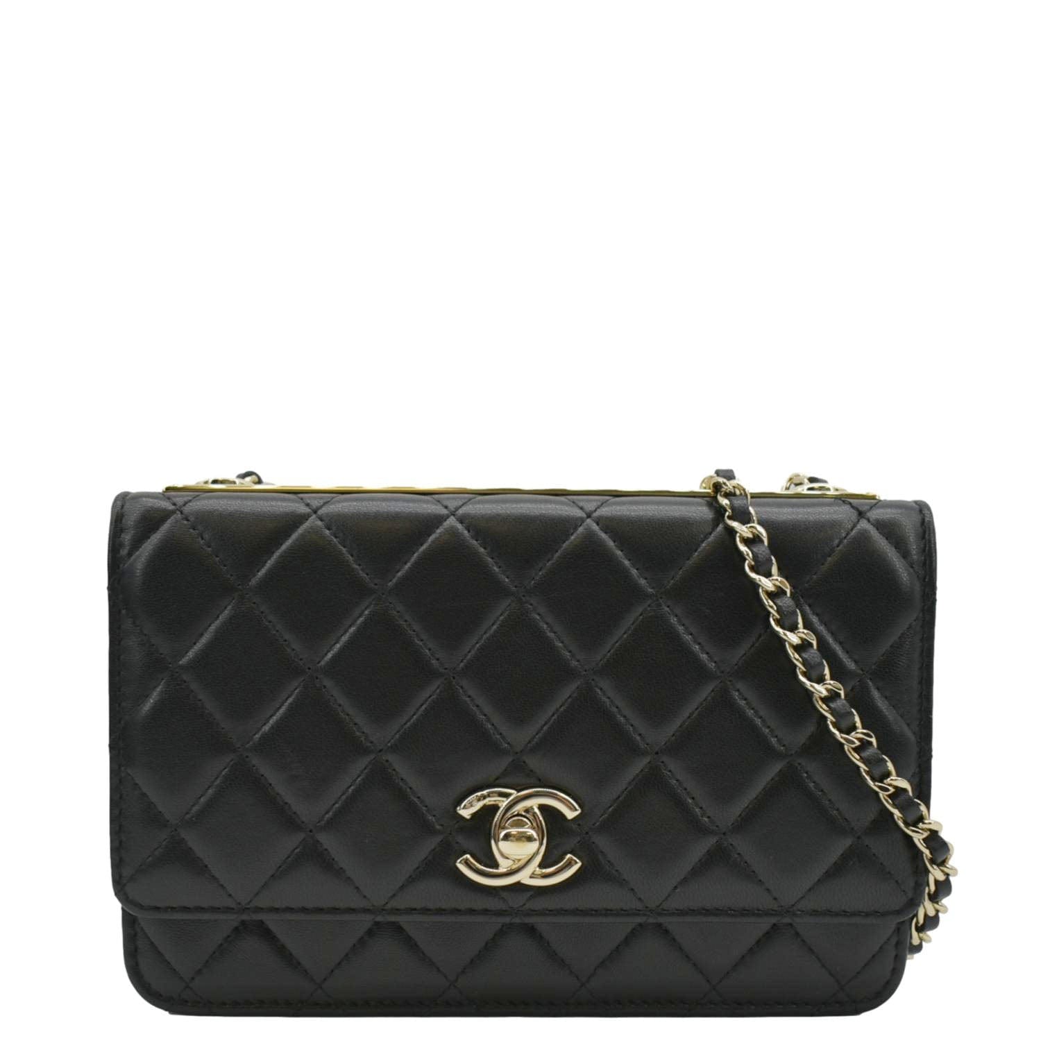 CHANEL Trendy CC Woc Lambskin Leather Crossbody Bag Black