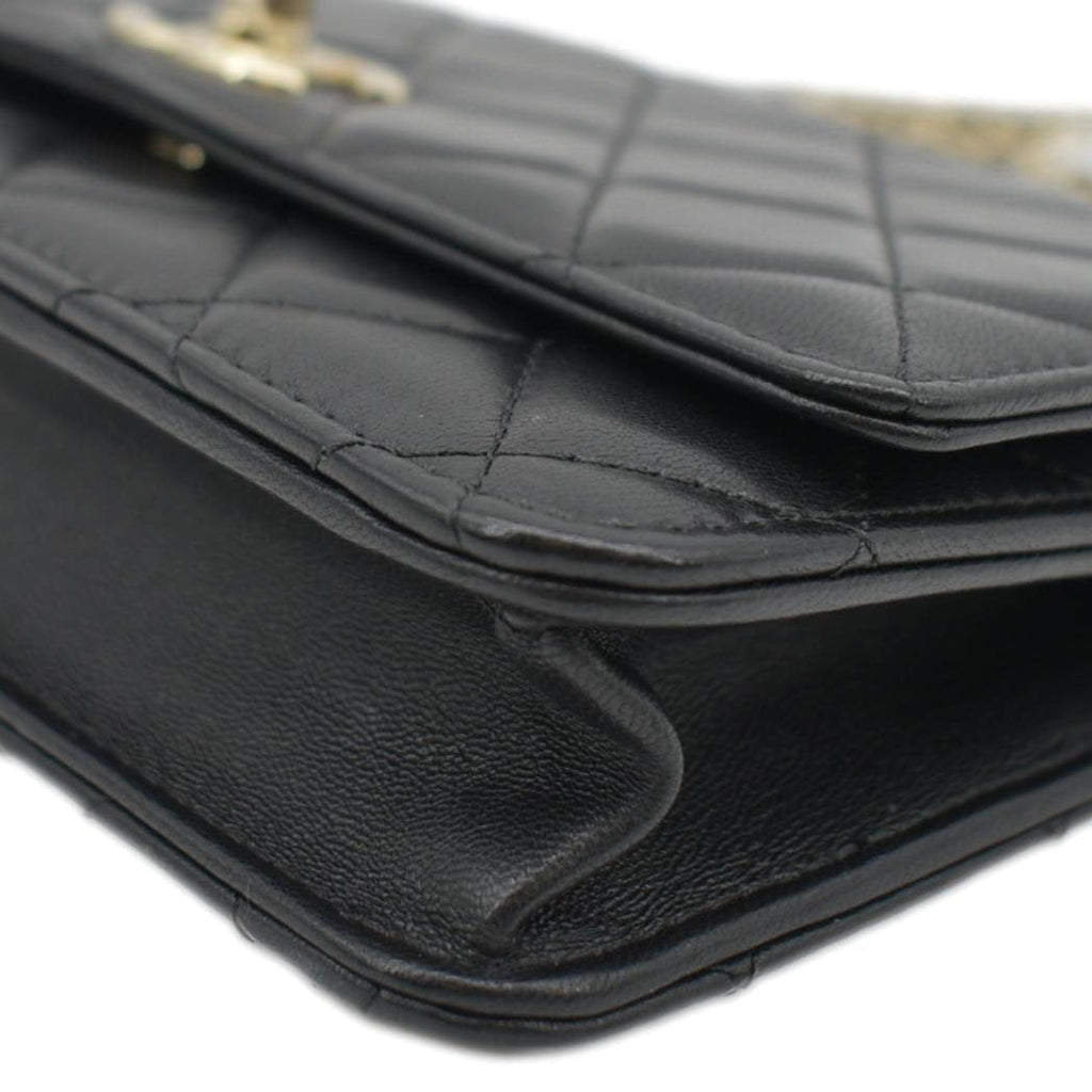 CHANEL Trendy CC Woc Lambskin Leather Crossbody Bag Black