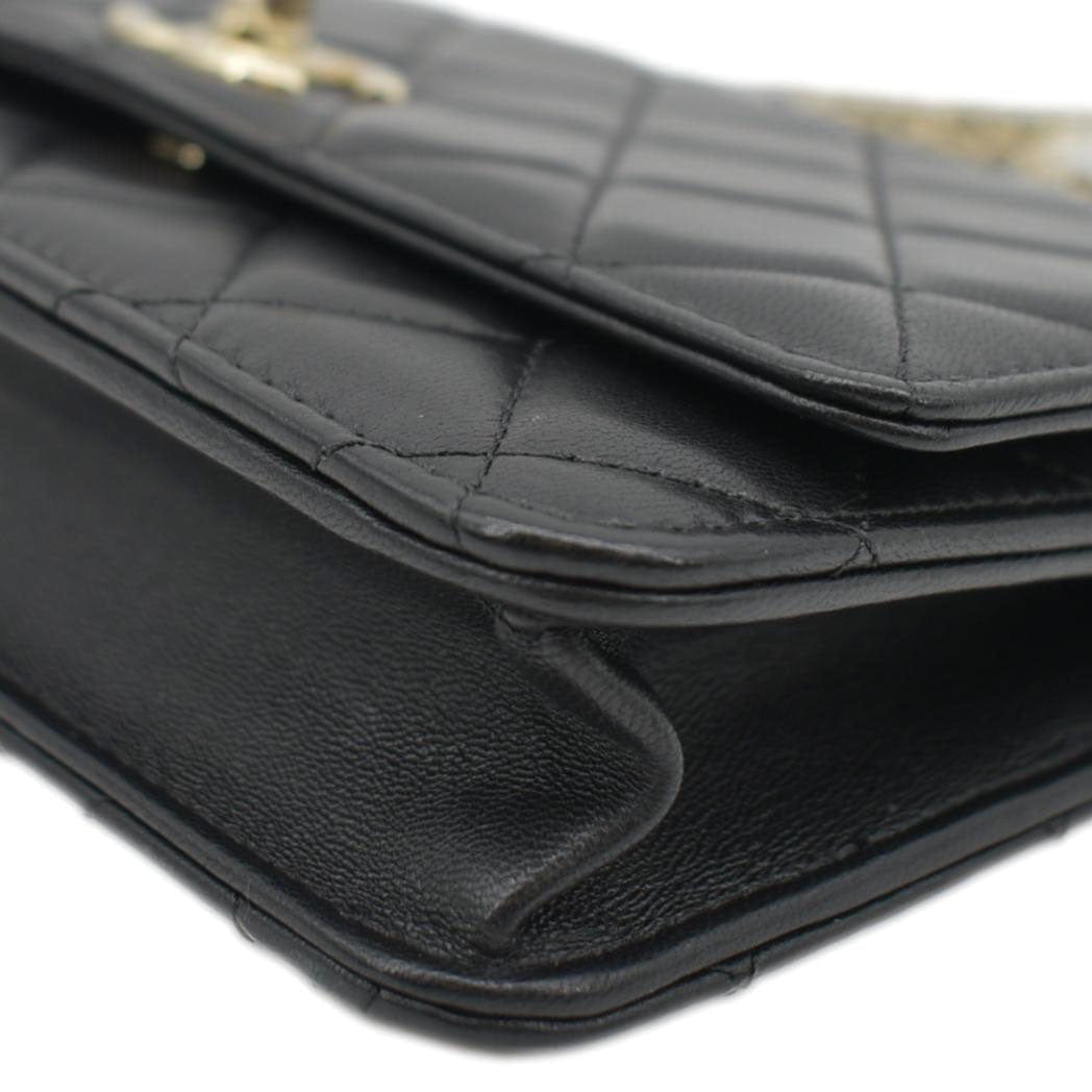 CHANEL Trendy CC Woc Lambskin Leather Crossbody Bag Black