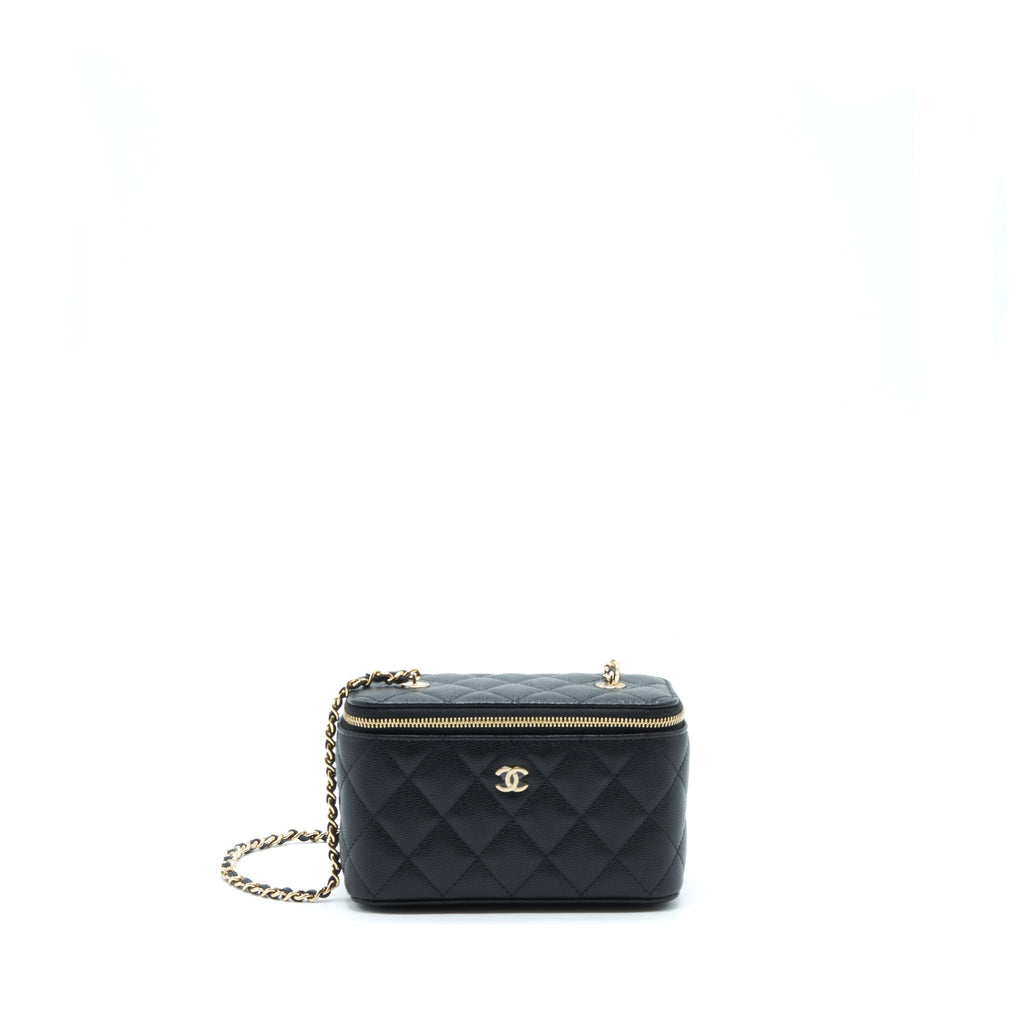 Chanel 22S Long Vanity With Chain Caviar Black L