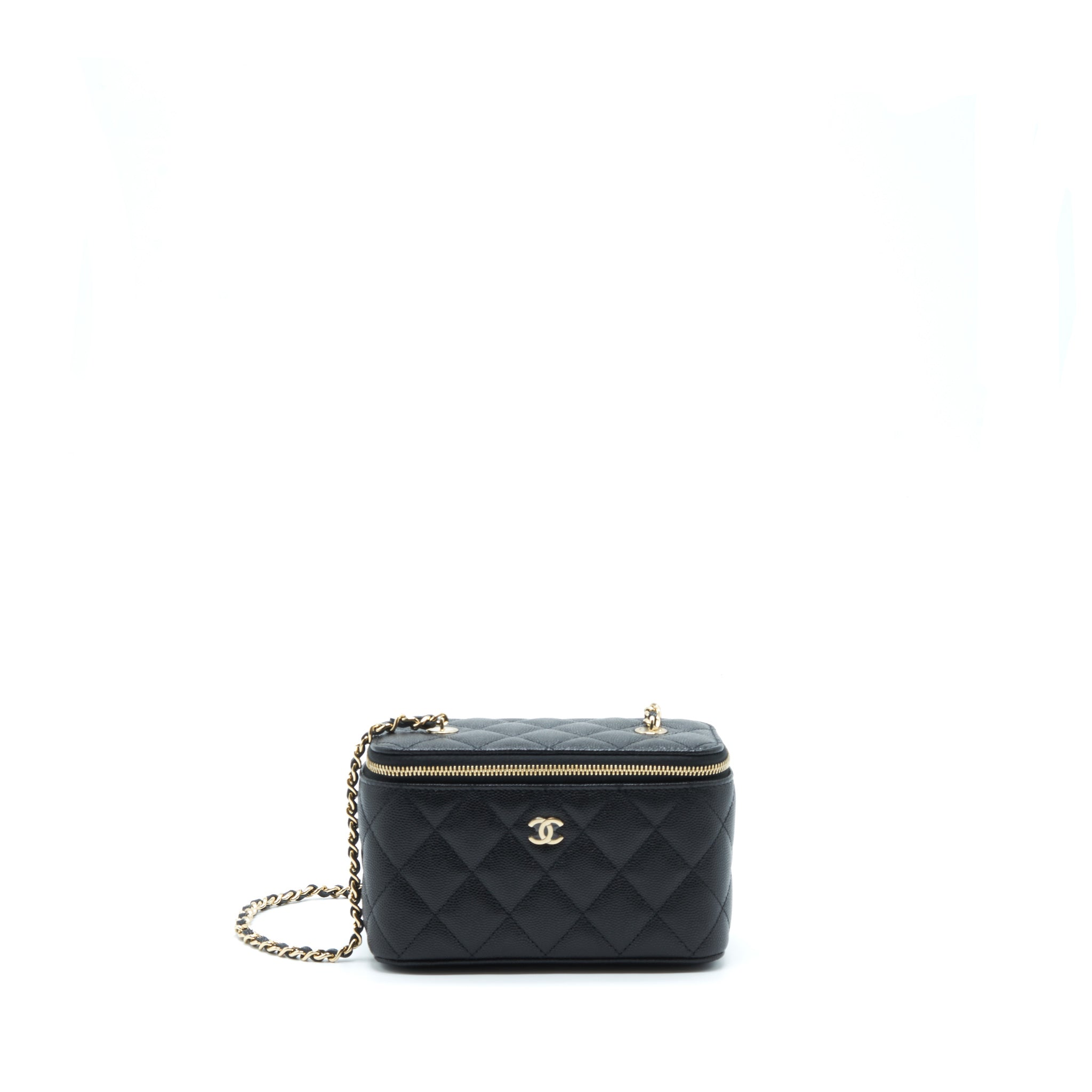 Chanel 22S Long Vanity With Chain Caviar Black L