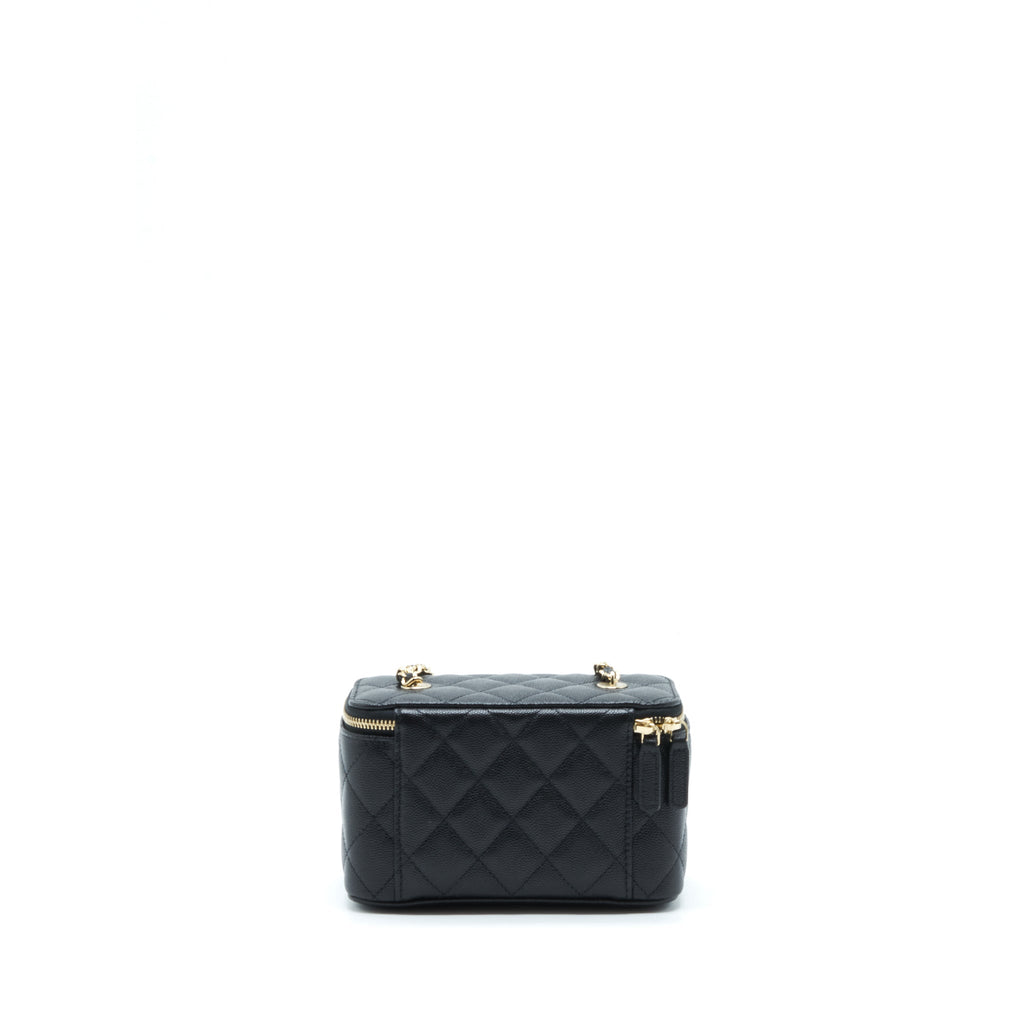 Chanel 22S Long Vanity With Chain Caviar Black L