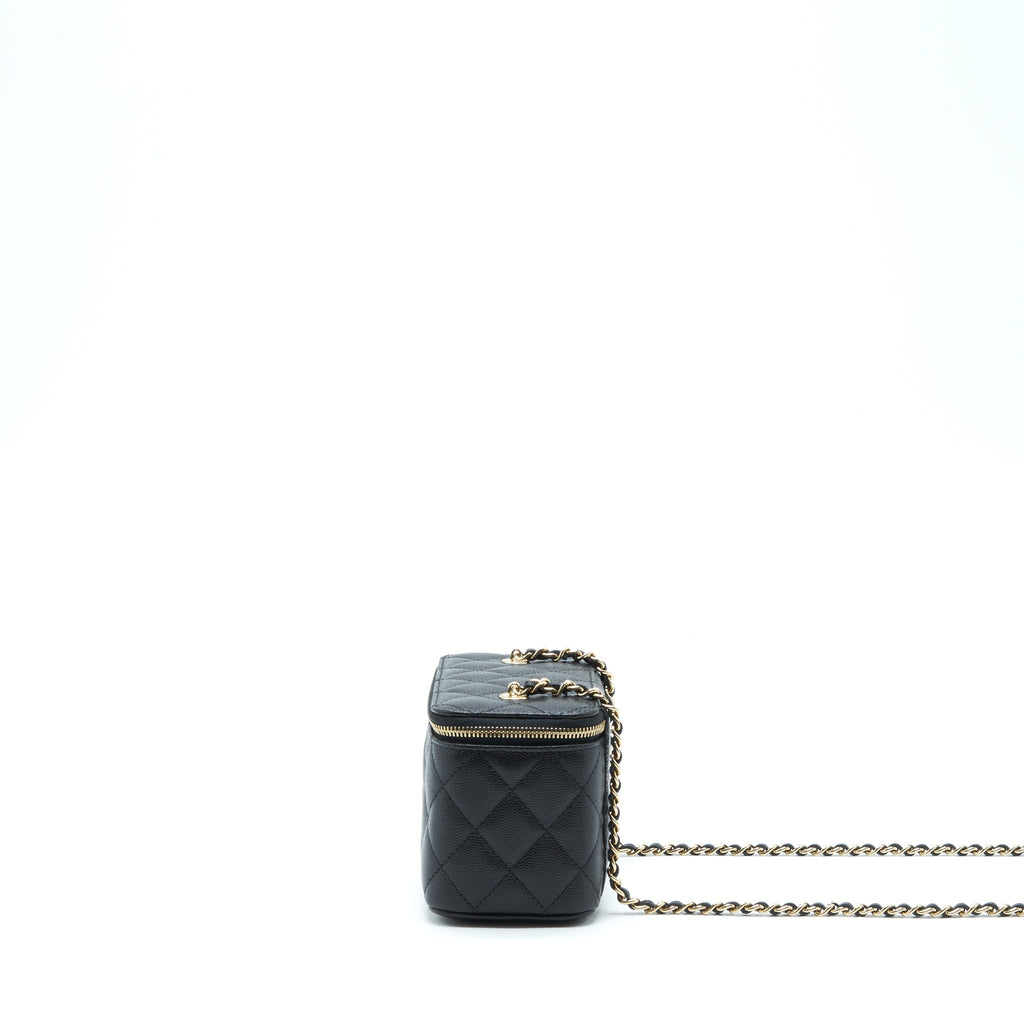 Chanel 22S Long Vanity With Chain Caviar Black L