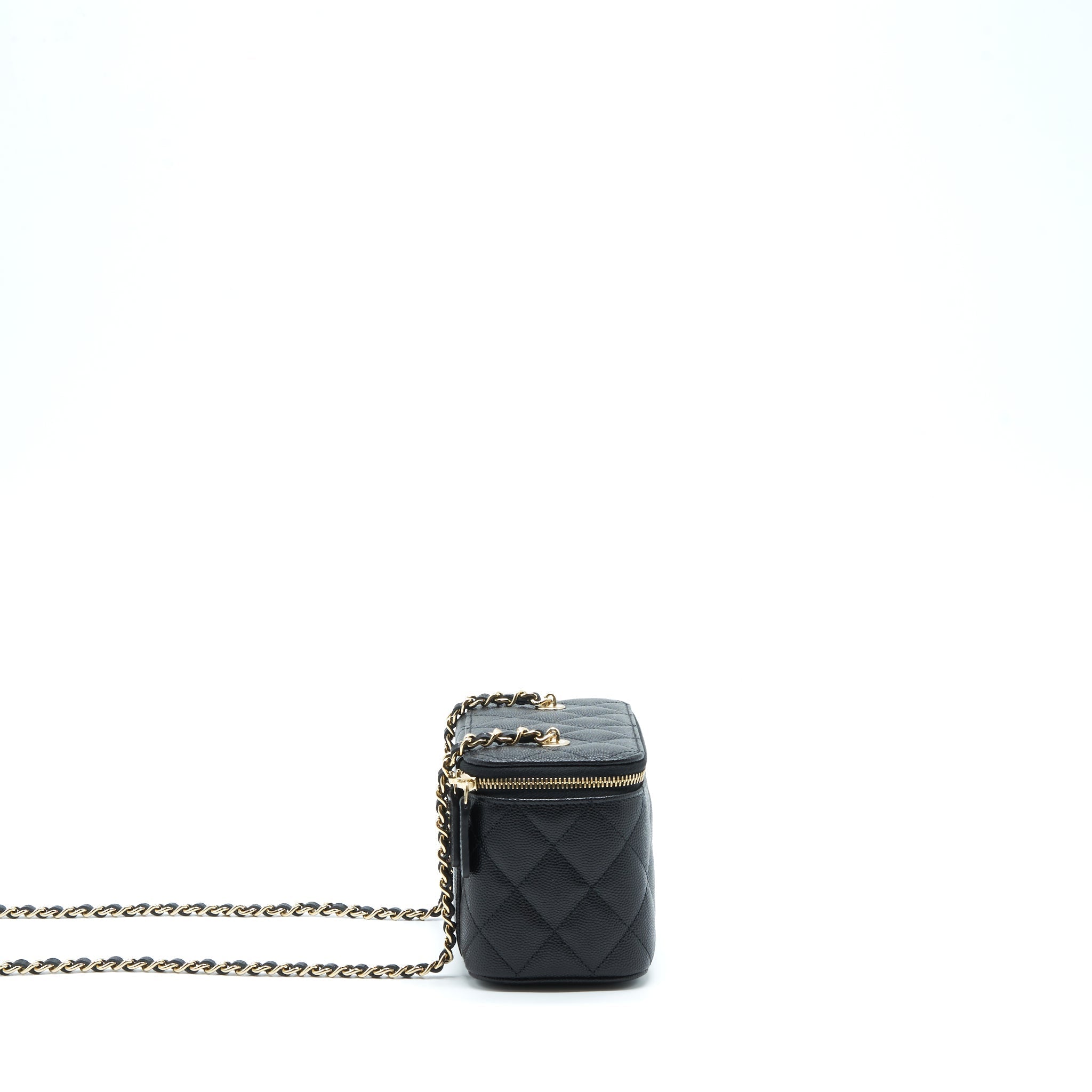 Chanel 22S Long Vanity With Chain Caviar Black L