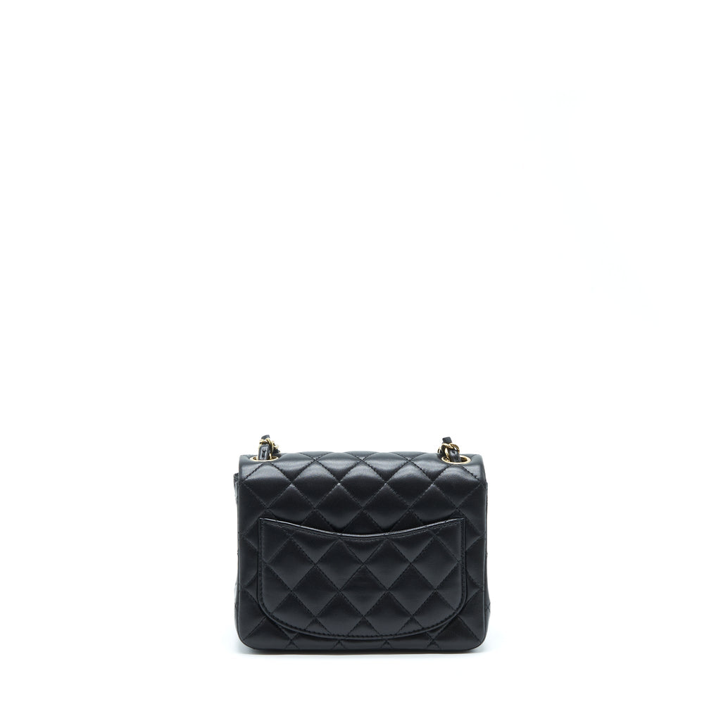 Chanel Mini Square Flap Bag Lambskin Black L
