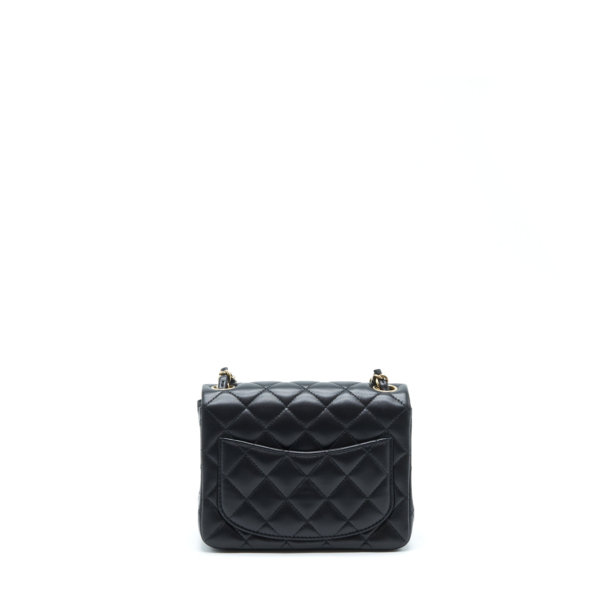 Chanel Mini Square Flap Bag Lambskin Black L