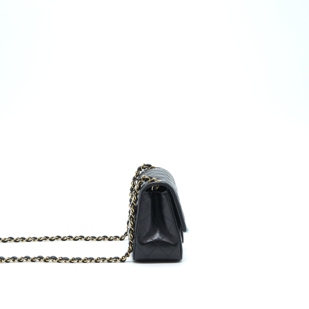 Chanel Mini Square Flap Bag Lambskin Black L