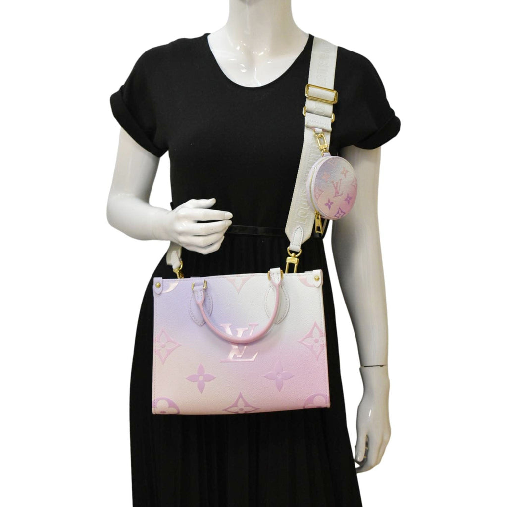 LOUIS VUITTON Onthego PM Monogram Giant Canvas Tote Bag Sunrise Pastel