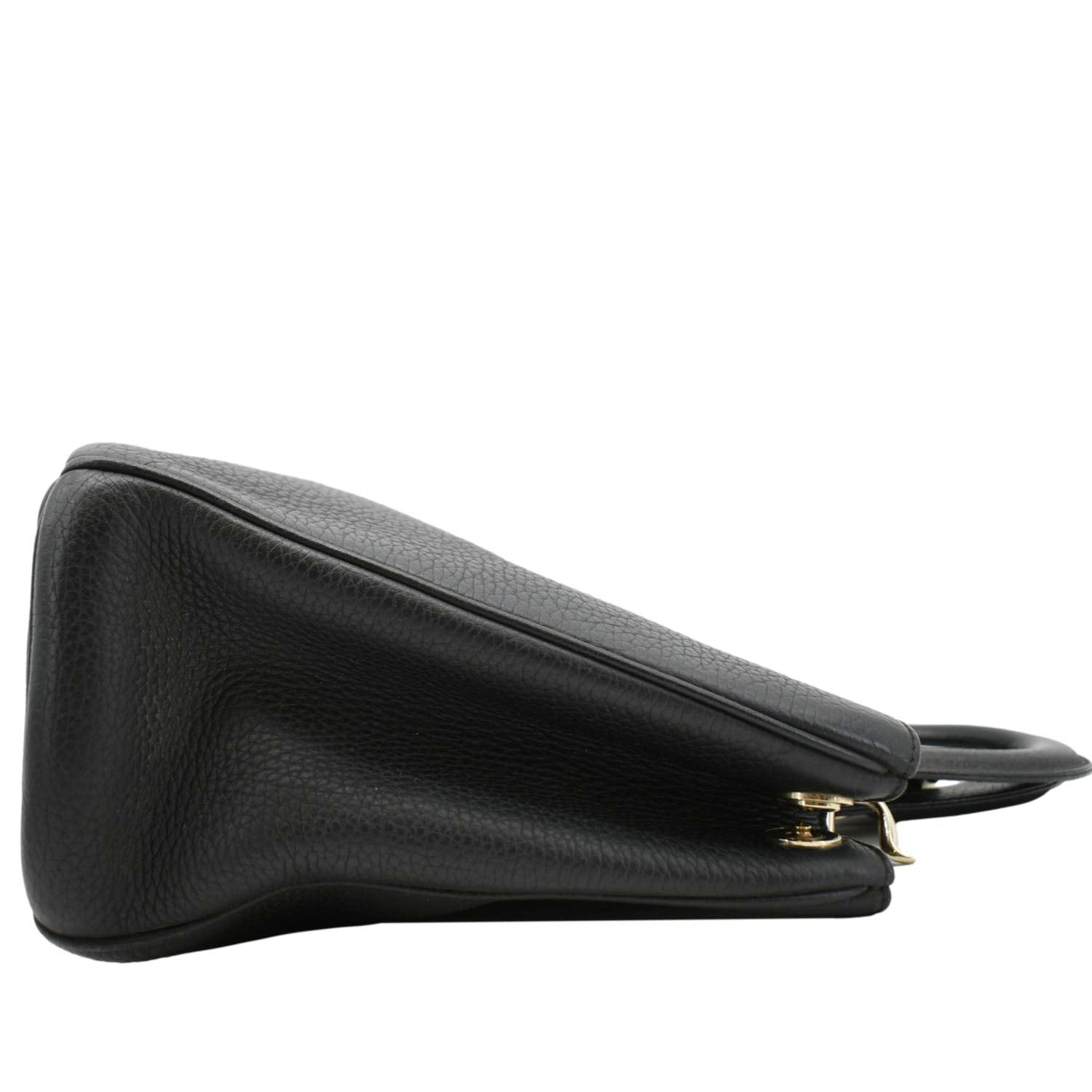 CHRISTIAN DIOR Diorissimo Leather Tote Shoulder  Bag Black