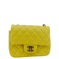 CHANEL Pearl Crush Lambskin Yellow Flap bag
