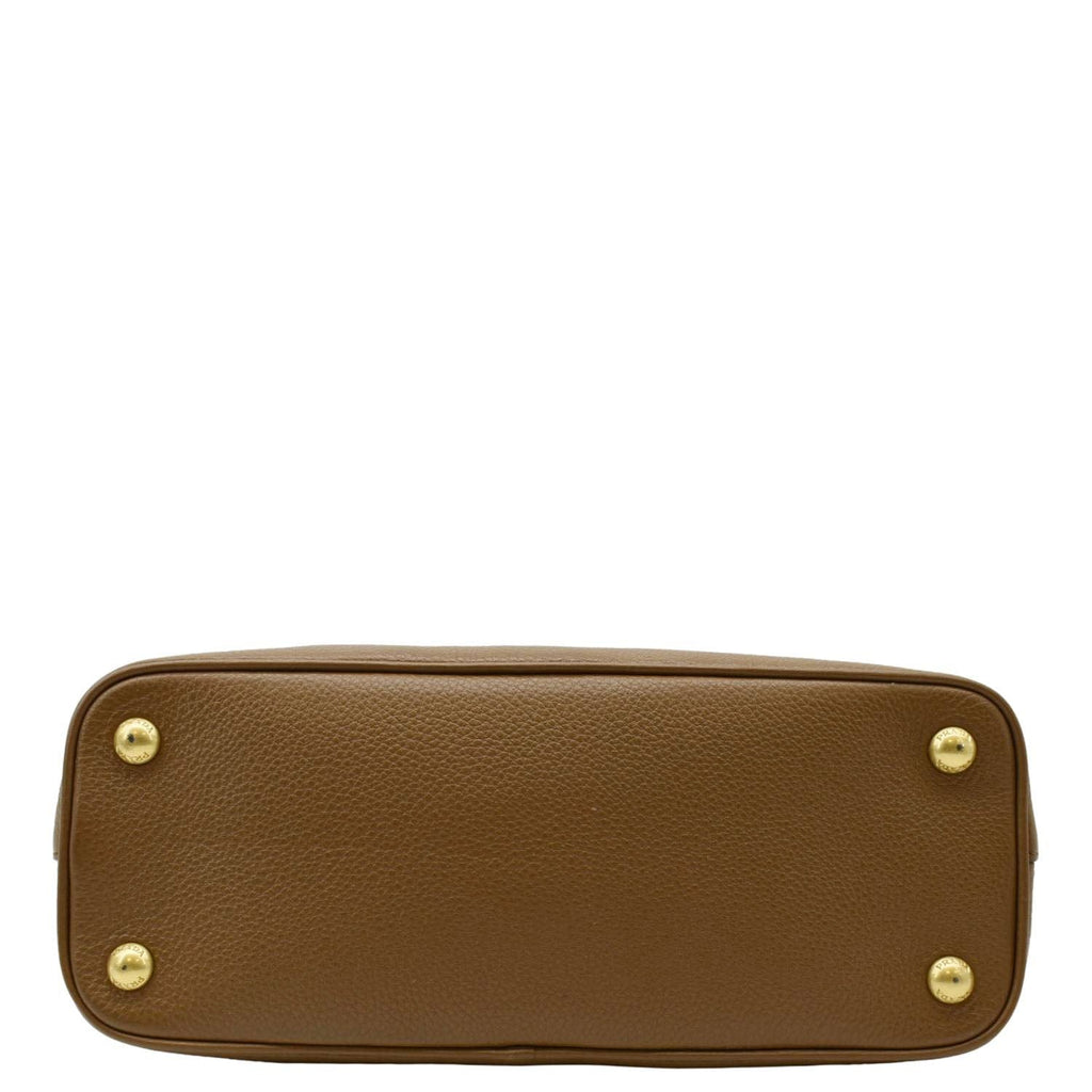 PRADA Vitello Daino Leather Tote Bag Brown