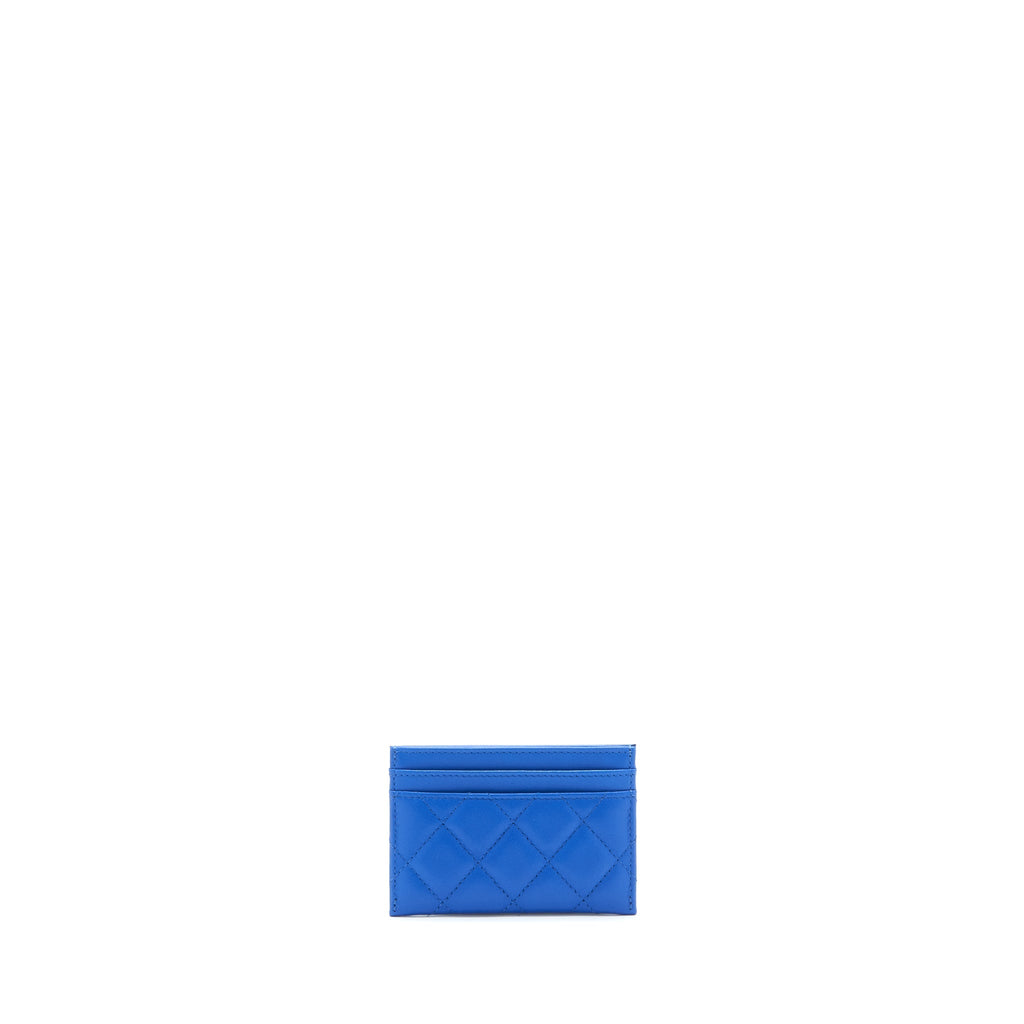 Chanel Classic CC Card Holder Lambskin Blue