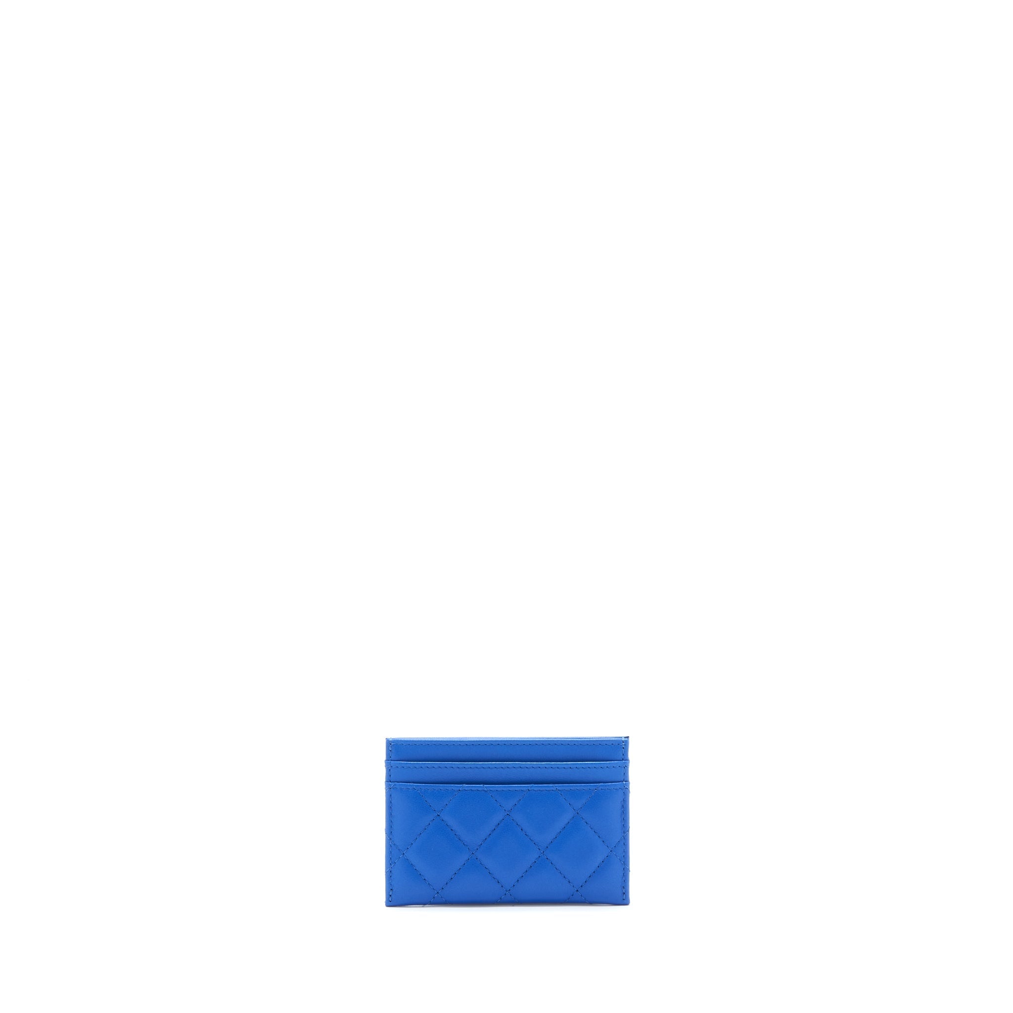 Chanel Classic CC Card Holder Lambskin Blue