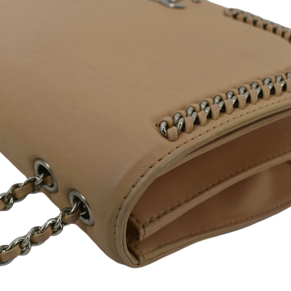 CHANEL Braided Chic Flap Small Leather Shoulder Bag Light Beige