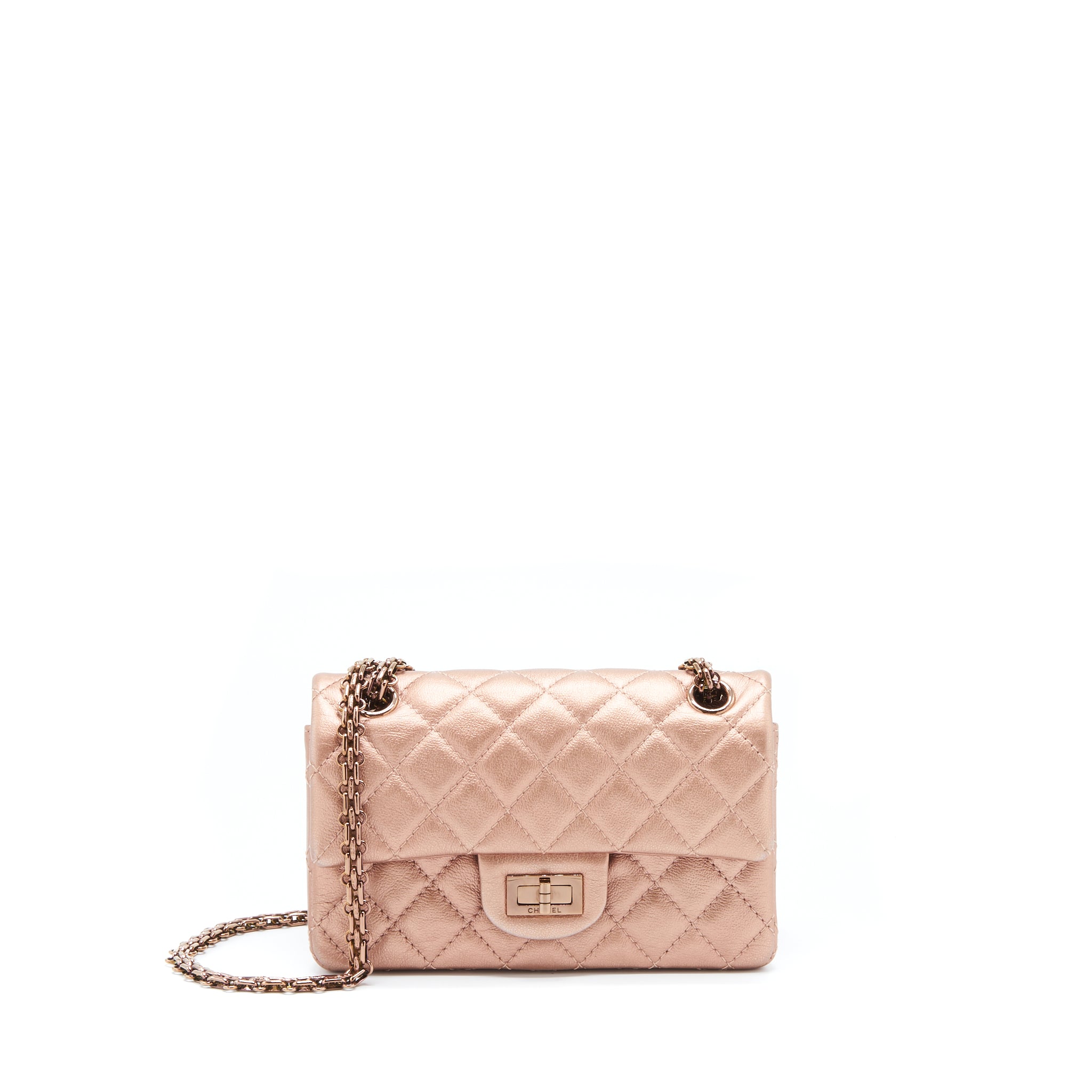 Chanel Mini 2.55 Reissue Flap Bag Calfskin Metallic Pink