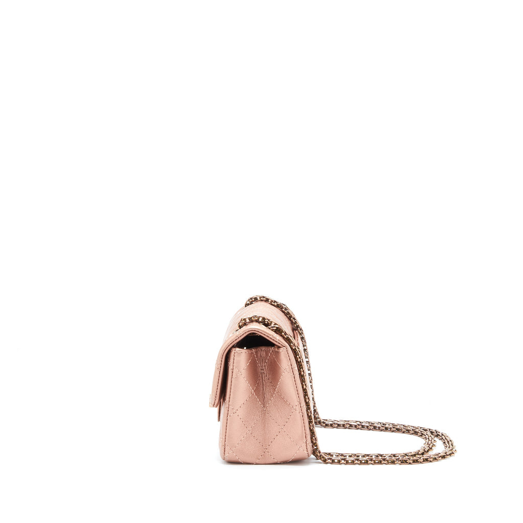 Chanel Mini 2.55 Reissue Flap Bag Calfskin Metallic Pink
