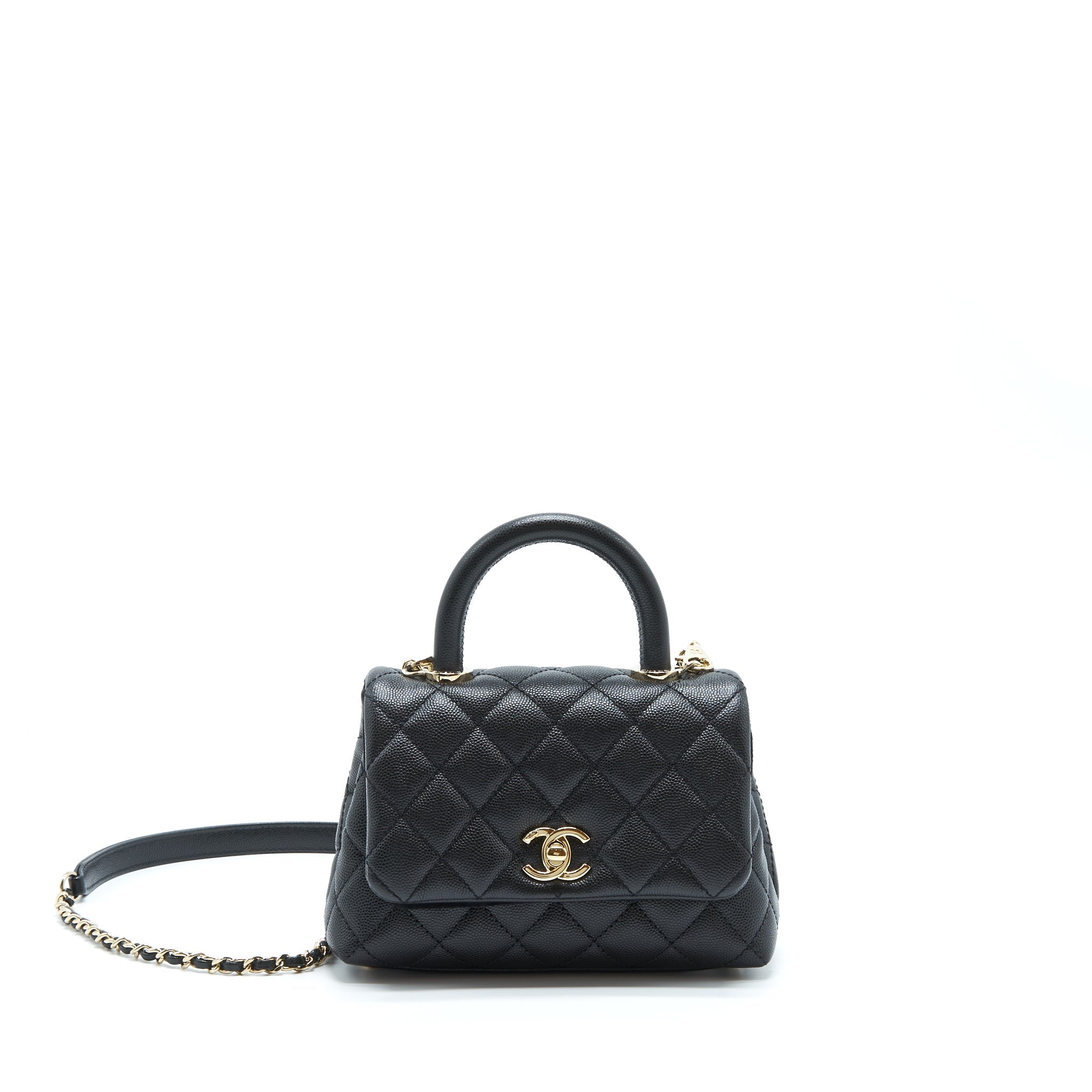 Chanel Mini Coco Handle Caviar Black L