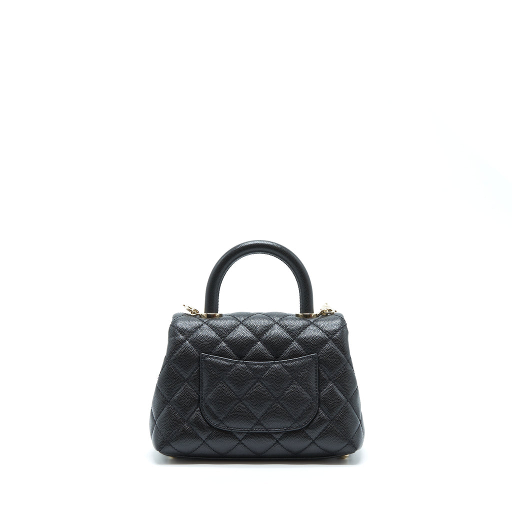 Chanel Mini Coco Handle Caviar Black L