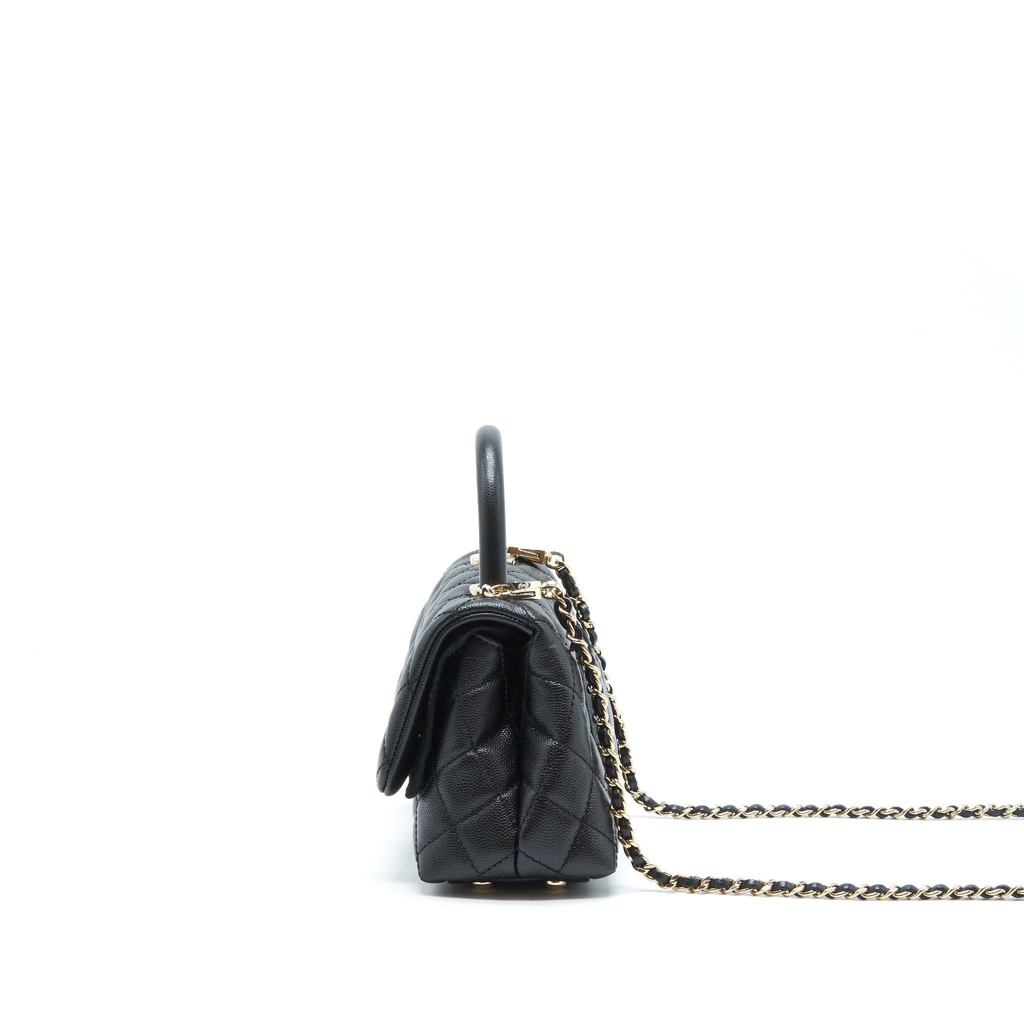 Chanel Mini Coco Handle Caviar Black L