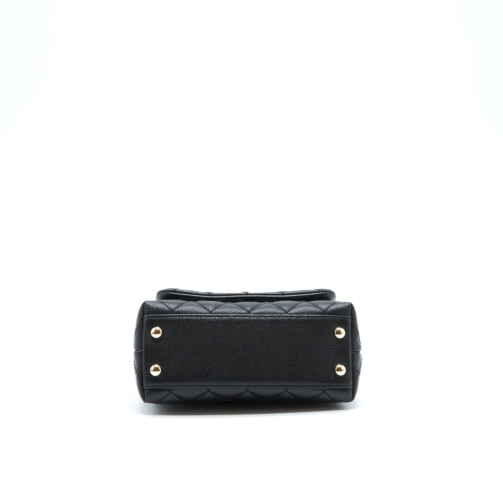 Chanel Mini Coco Handle Caviar Black L
