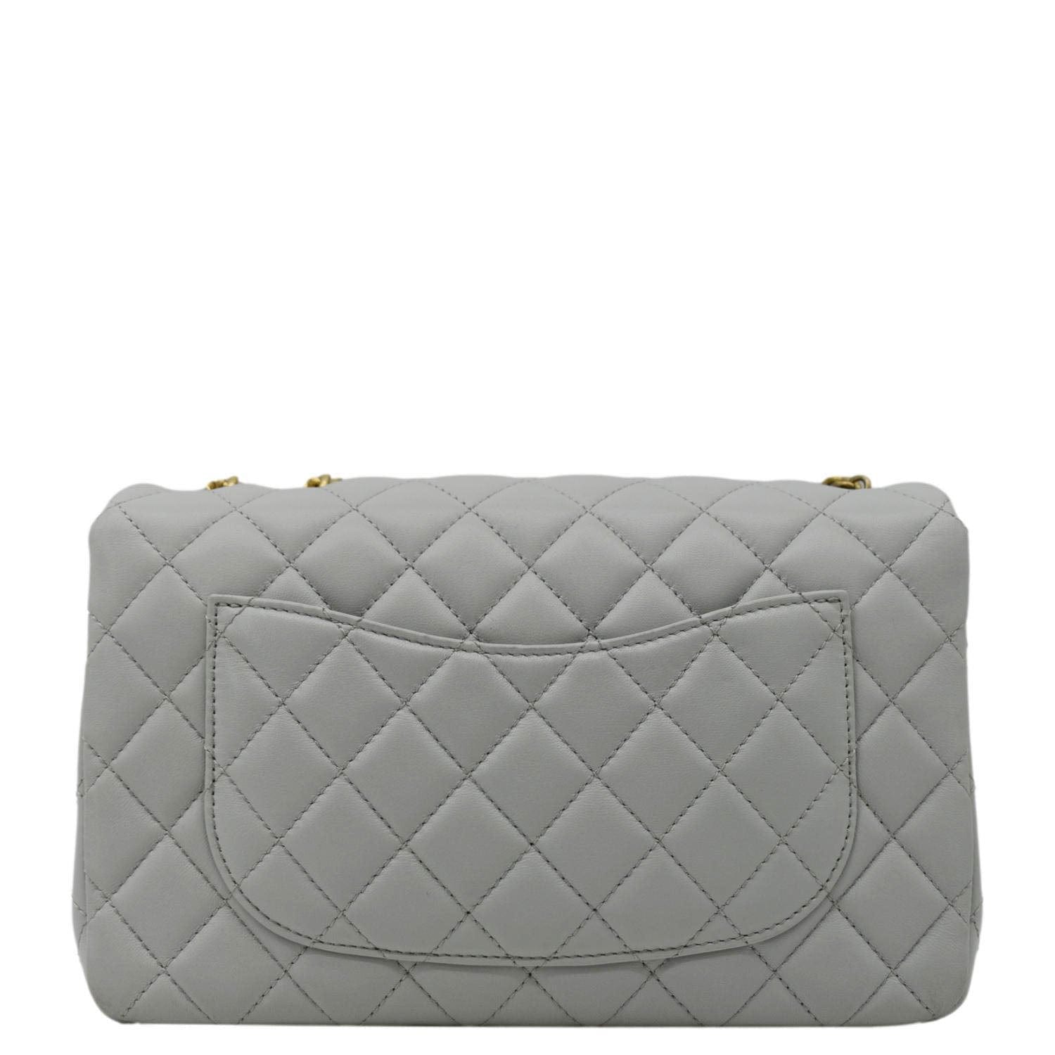 CHANEL Sweet Camellia Flap Adjustable Chain WOC Quilted Leather Crossbody Bag Light Blue