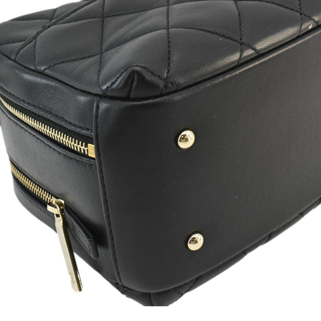 CHANEL Trendy CC Bowling Quilted Leather Shoulder Bag Black