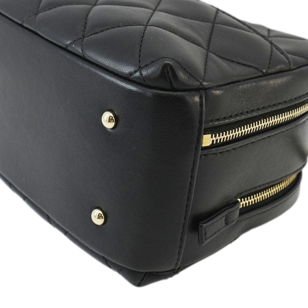 CHANEL Trendy CC Bowling Quilted Leather Shoulder Bag Black
