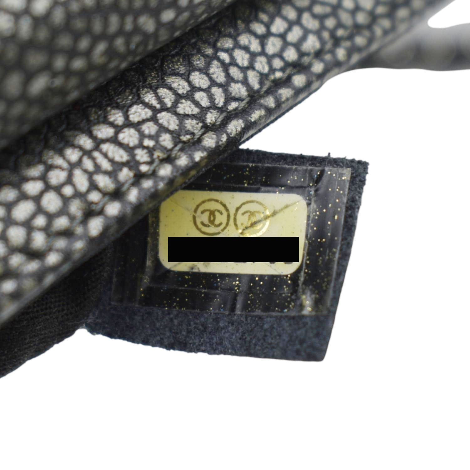 CHANEL Half Moon Caviar Leather Wallet on Chain Crossbody Bag Gray