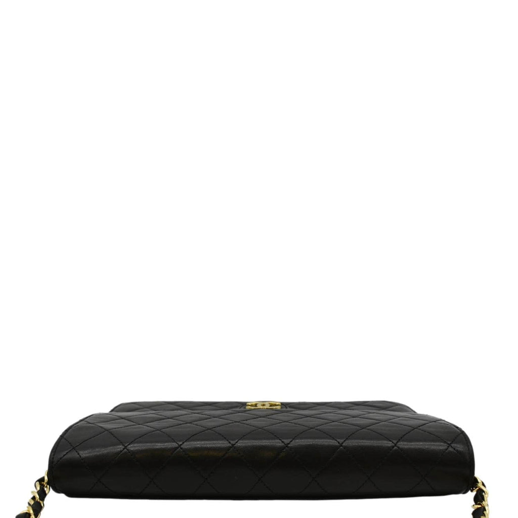 CHANEL Half Flap Medium Quilted Leather Shoulder Bag Black