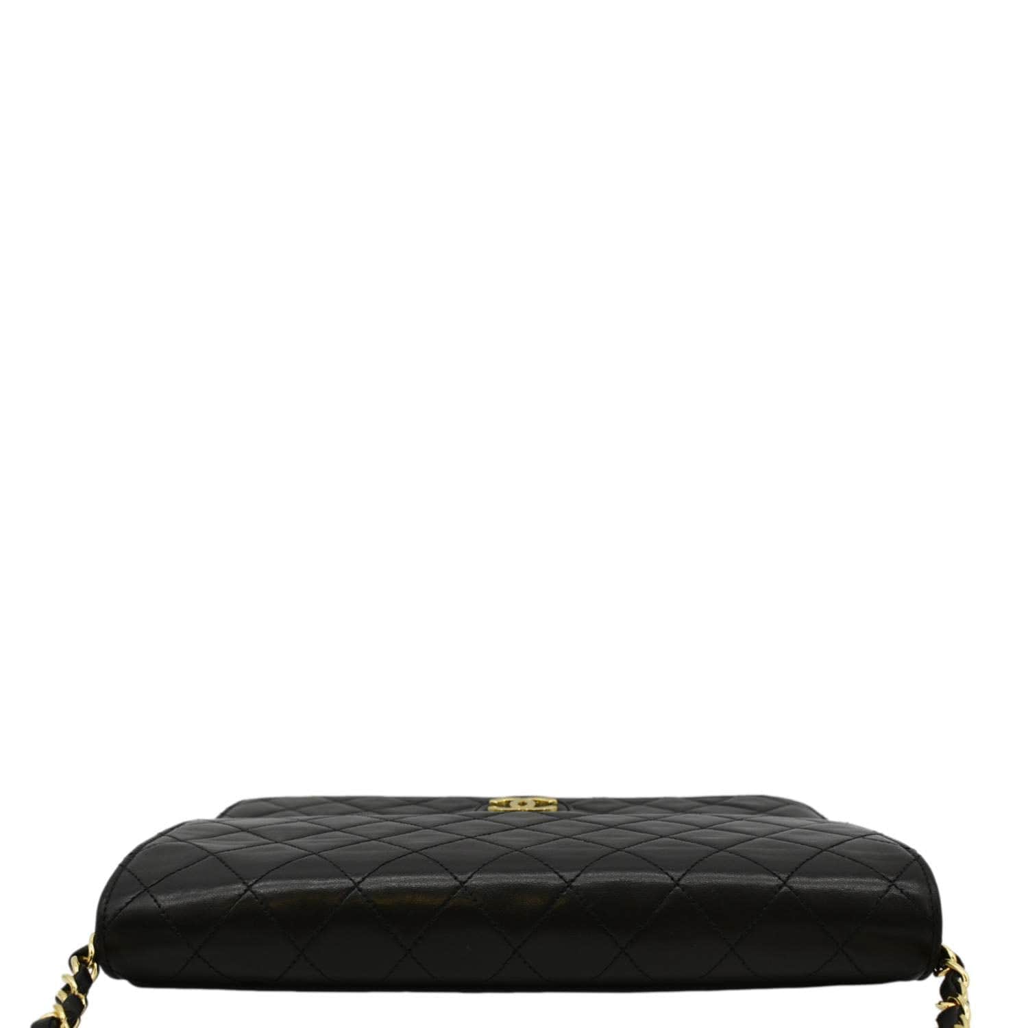 CHANEL Half Flap Medium Quilted Leather Shoulder Bag Black
