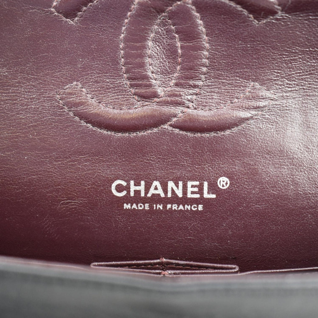 CHANEL Classic Medium Double Flap Leather Shoulder Bag Black