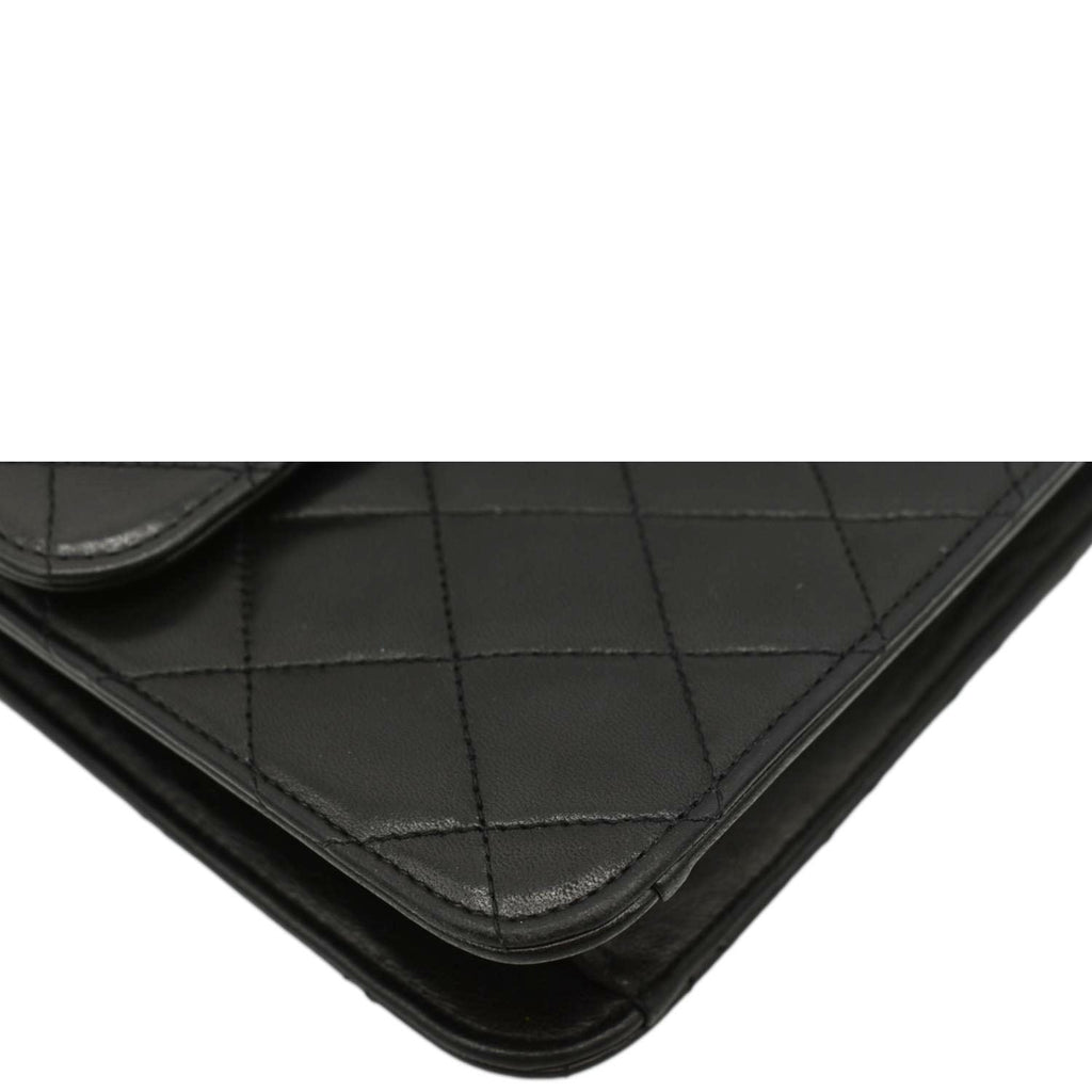 CHANEL Half Flap Medium Quilted Leather Shoulder Bag Black