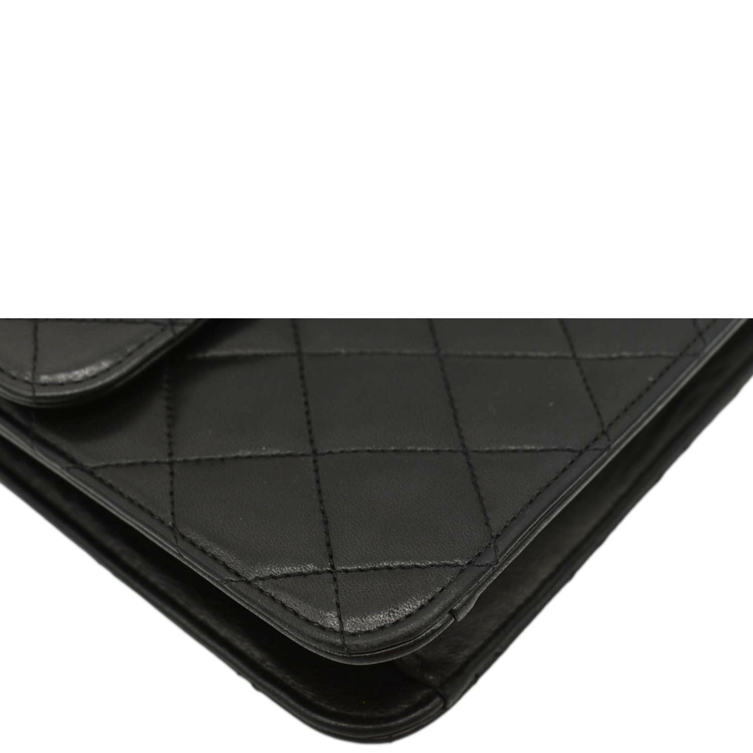 CHANEL Half Flap Medium Quilted Leather Shoulder Bag Black