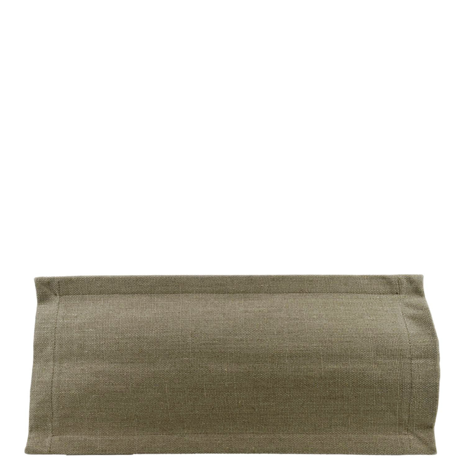 YVES SAINT LAURENT Rive Gauche Small Linen Leather Tote Griege