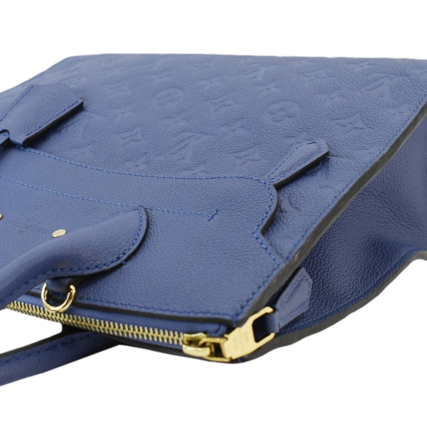 LOUIS VUITTON Pont Neuf MM Empreinte Leather Tote Shoulder Bag Blue
