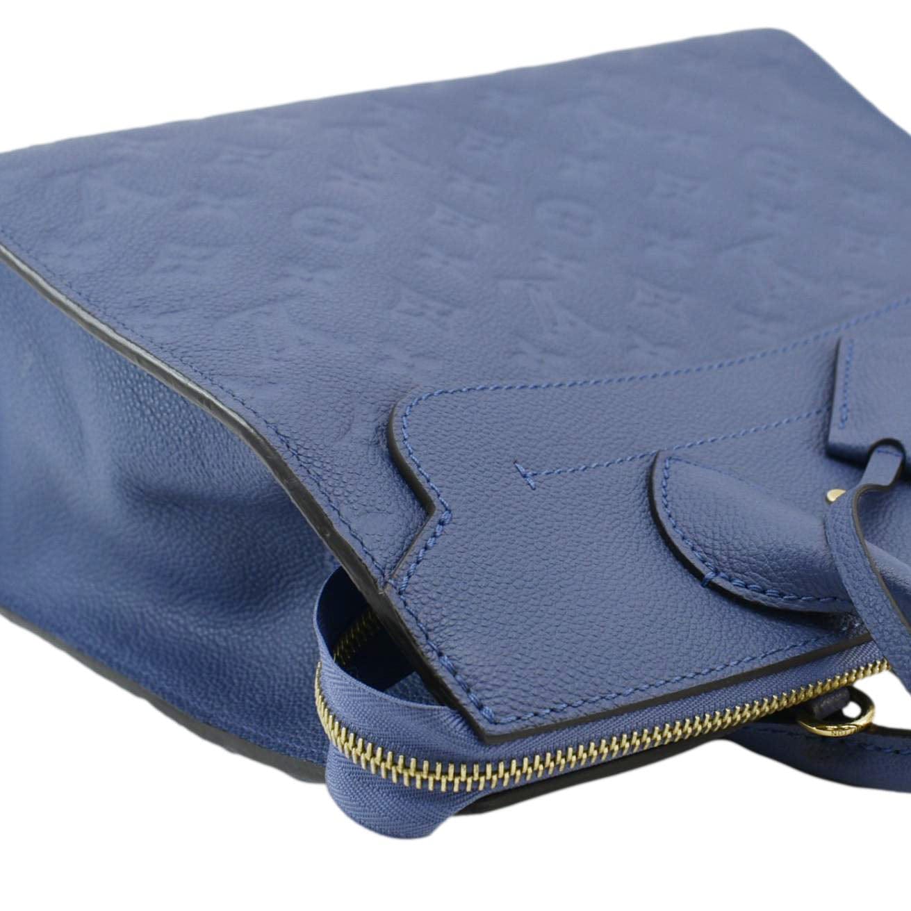 LOUIS VUITTON Pont Neuf MM Empreinte Leather Tote Shoulder Bag Blue