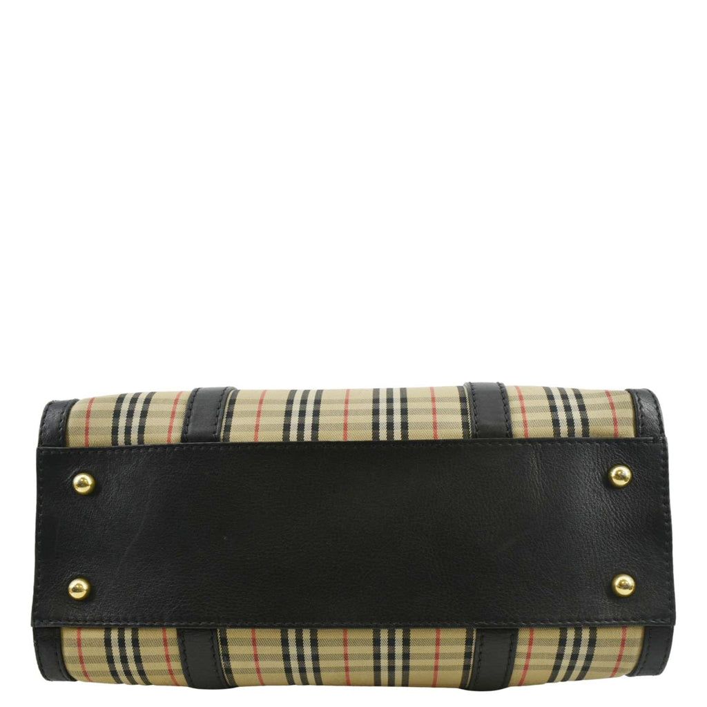 BURBERRY 1983 Knight Check Link Tote Shoulder Bag Beige