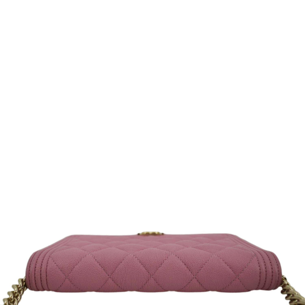 CHANEL Boy Flap Quilted Leather Shoulder Bag Pink