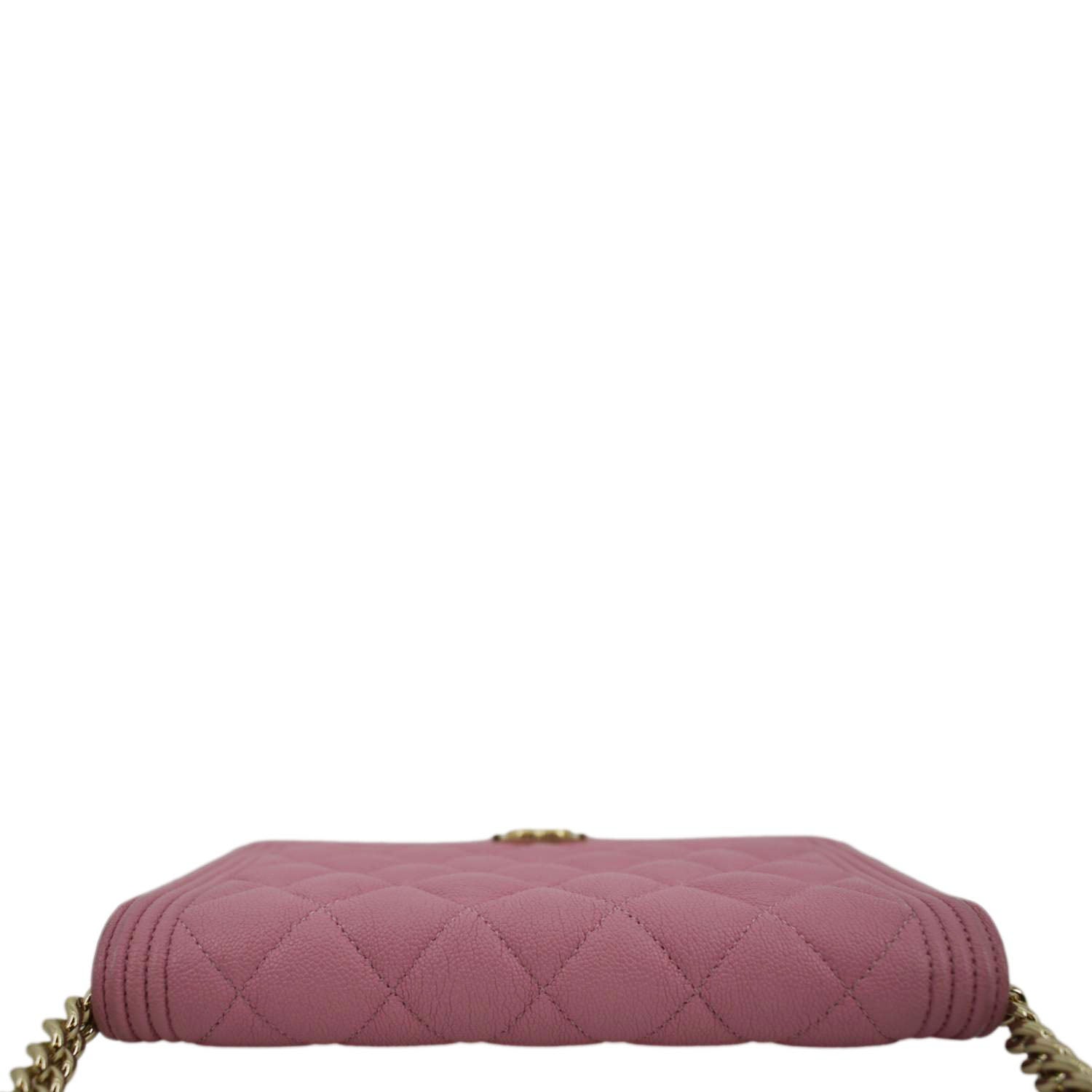 CHANEL Boy Flap Quilted Leather Shoulder Bag Pink