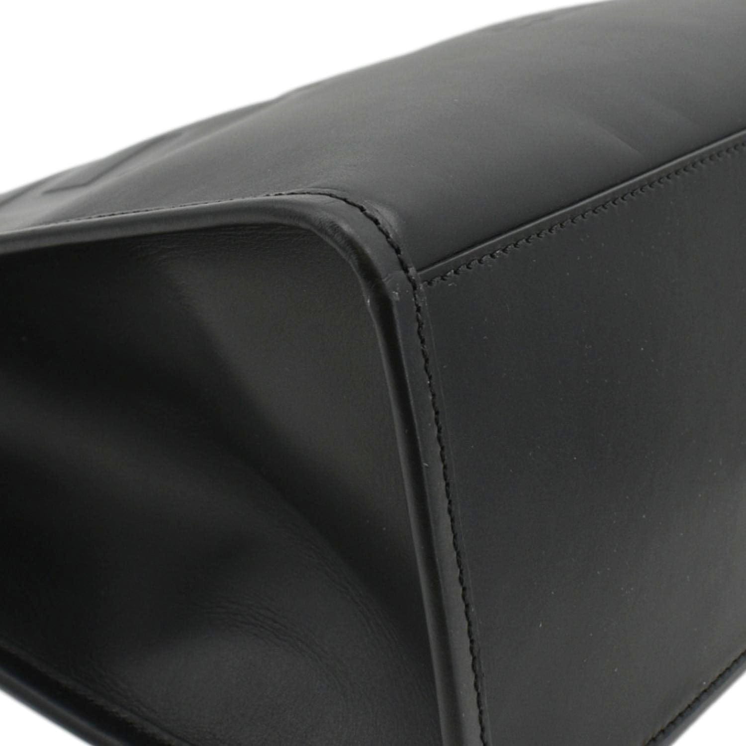 FENDI Sunshine Plexiglass Medium Leather Shopper Tote Bag Black